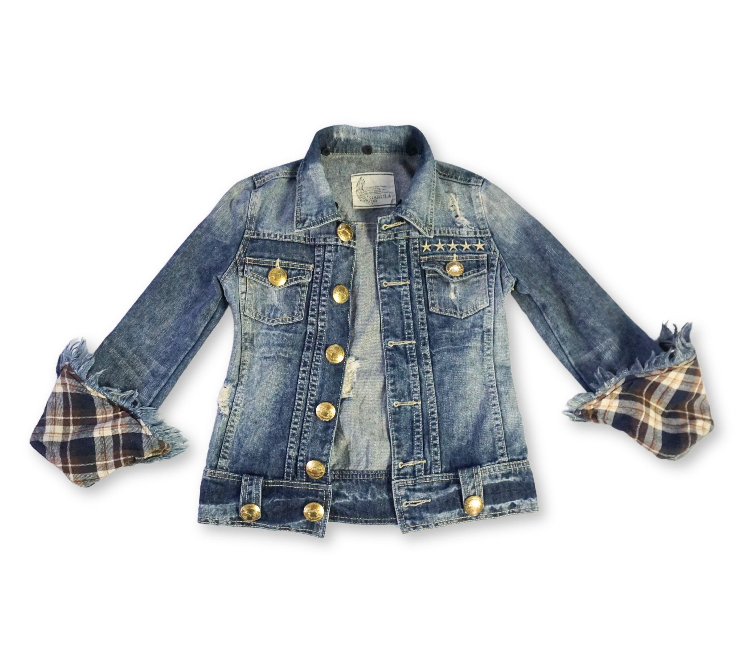Japanese Brand GARULA Ripped & Distressed Women Denim Jacket Size XS / US 0-2 / IT 36-38 - 1 Thumbnail