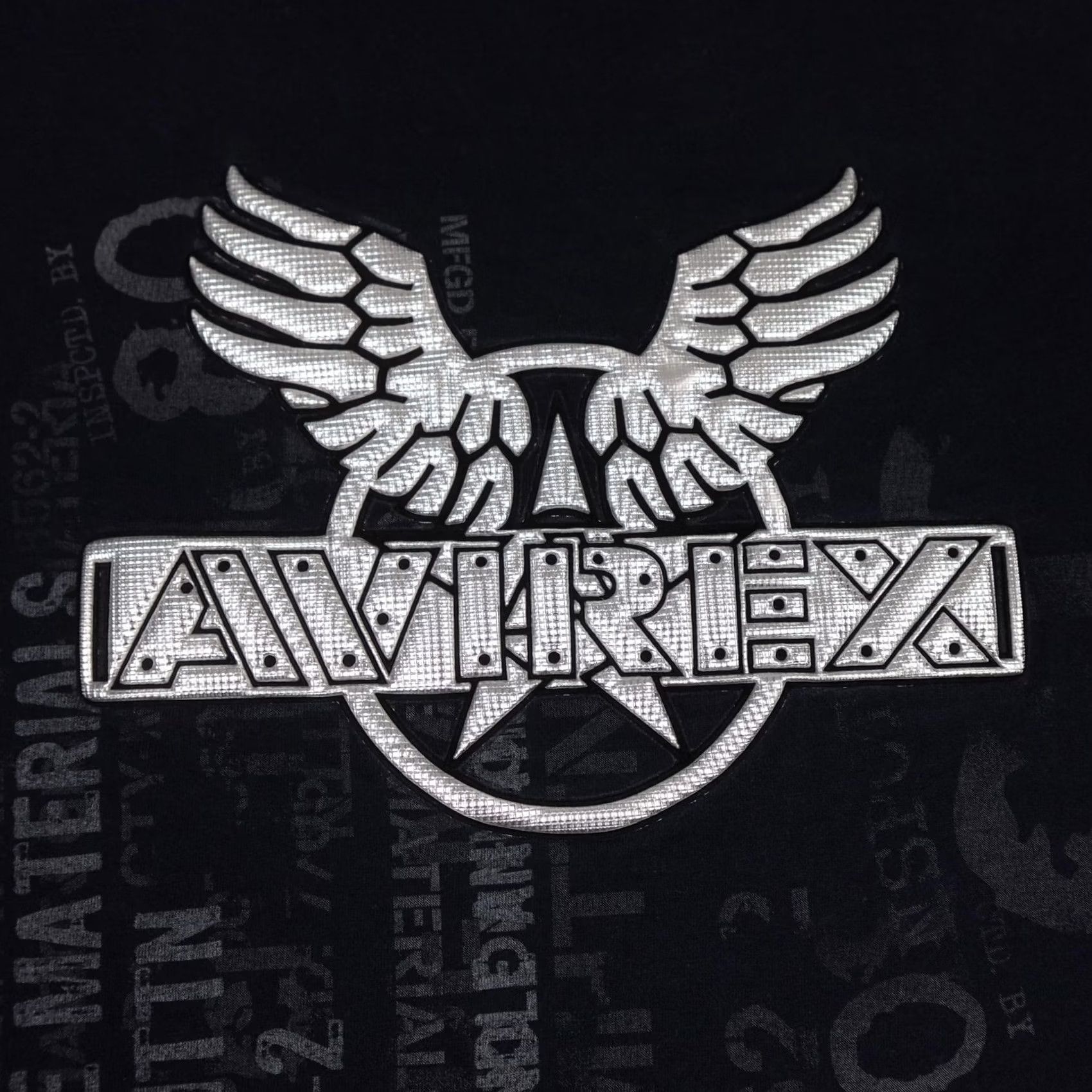 Avirex VINTAGE Avirex Shirt Mens XL Black Graphic Wings Logo Aviation Puff Print Y2K 90s Size US XL / EU 56 / 4 - 4 Thumbnail