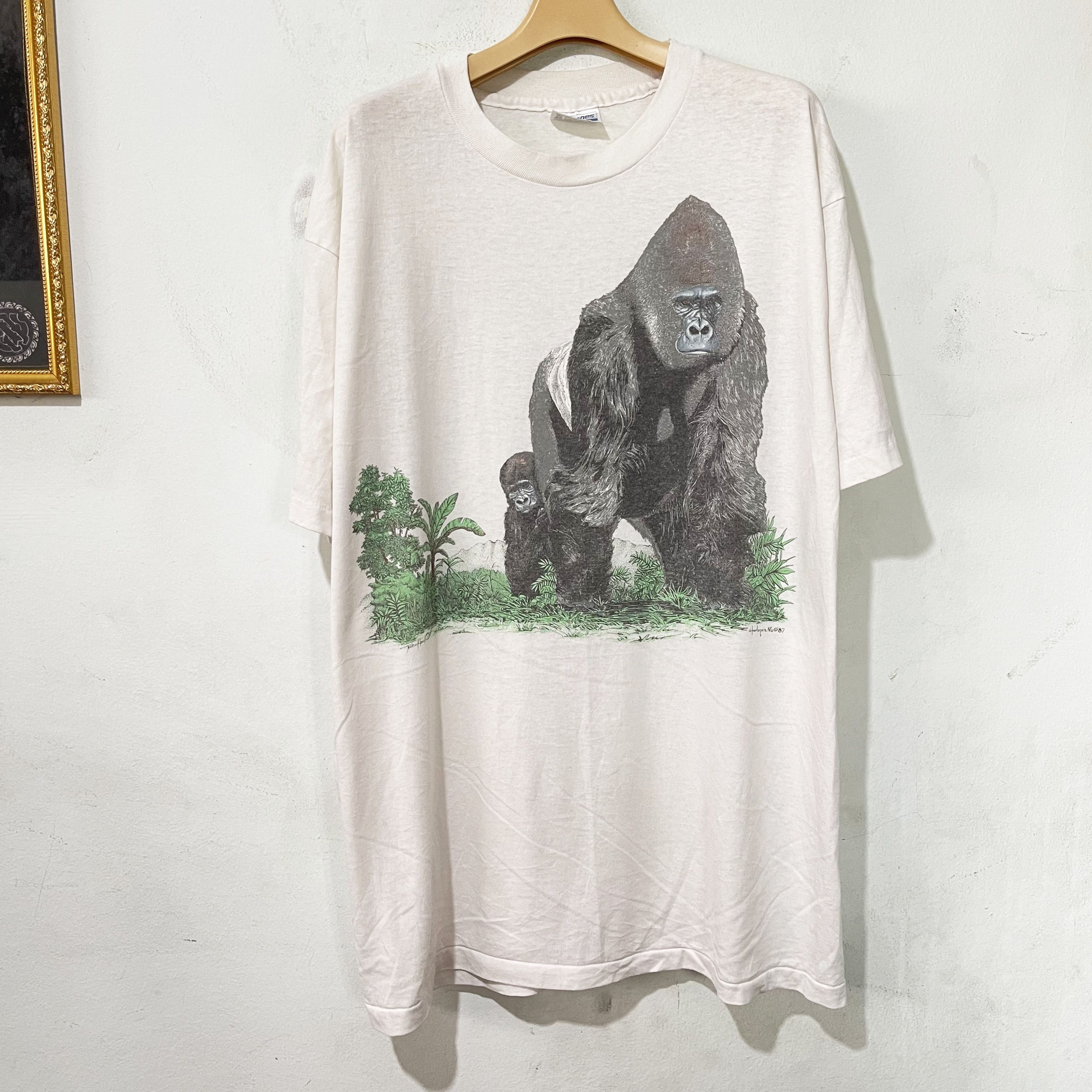 Vintage Vintage 80s Gorilla Wildlife T-Shirt Size US XL / EU 56 / 4 - 1 Thumbnail