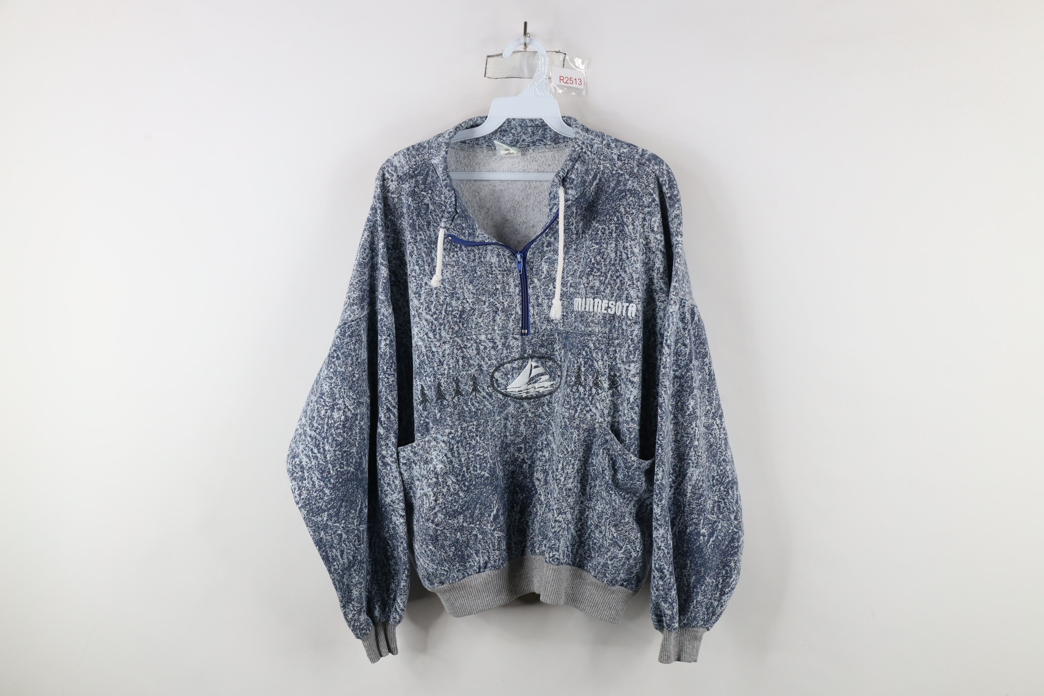 Vintage Vintage 90s Streetwear Minnesota Half Zip Sweatshirt USA Size L / US 10 / IT 46 - 1 Thumbnail