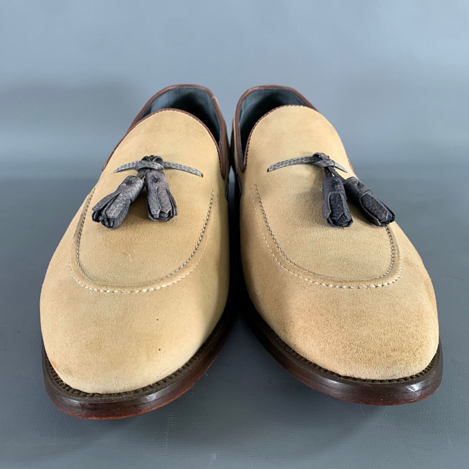 Other KLEIN EPSTEIN & PARKER 13.5 Khaki Suede Tassels Loafers Size US 13 / EU 46 - 4 Thumbnail