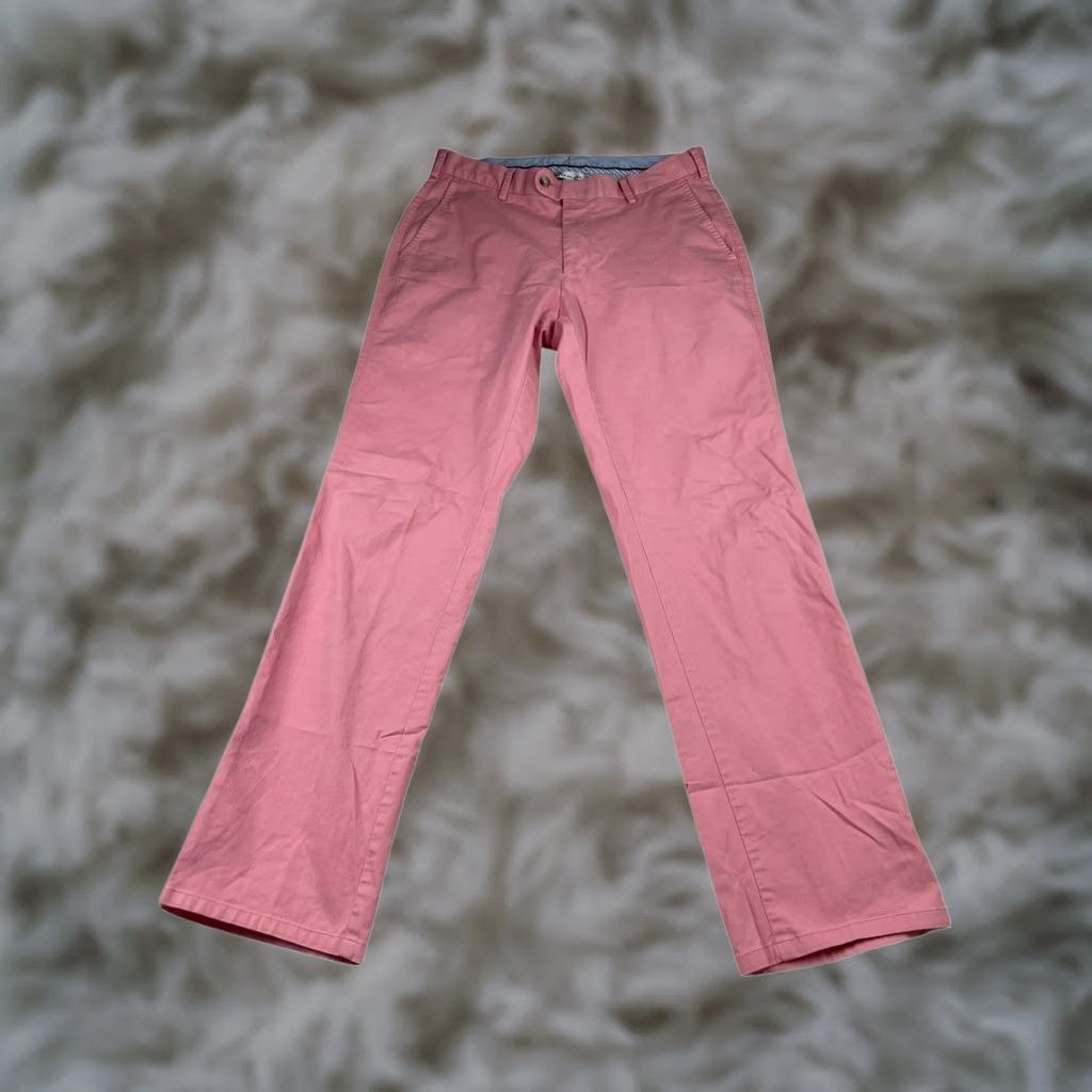 Peter Millar Peter Millar Men's Pink Cotton Stretch Chino Pants 32x32 Flat Front Casual Size US 32 / EU 48 - 1 Thumbnail