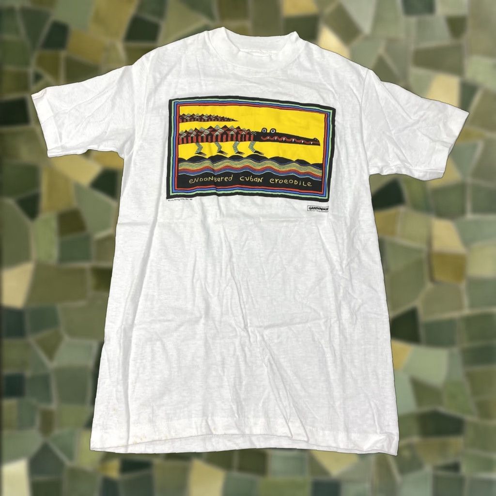 Hanes VINTAGE Greenpeace Shirt Mens Small Crew Neck Short Sleeve 80s USA White Graphic Print Animals Nature Mens S Size US S / EU 44-46 / 1 - 1 Thumbnail