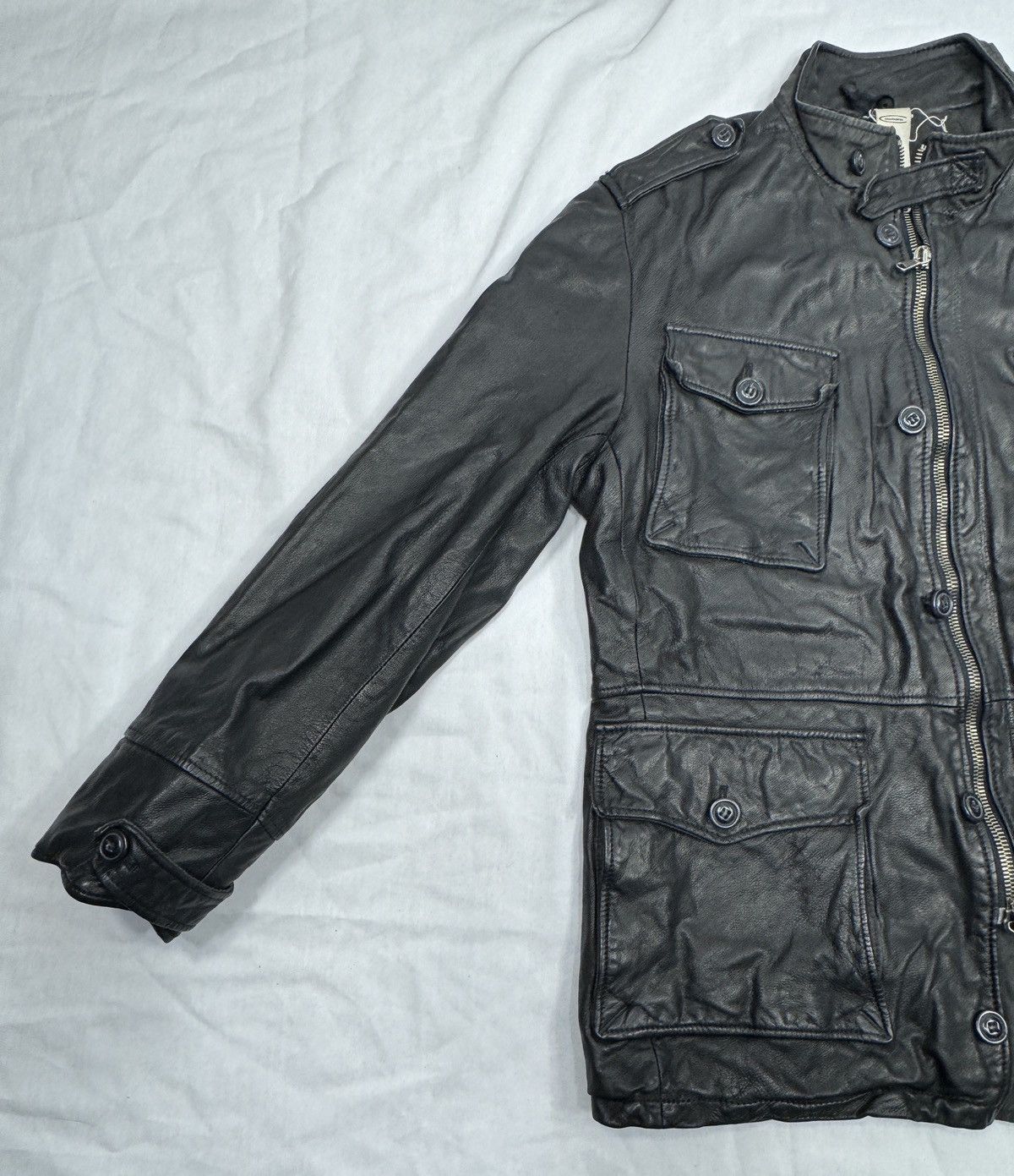 Vintage Compagnia Delle Pelli Military Motorcycle Leather Jacket Size US XXL / EU 58 / 5 - 8 Thumbnail