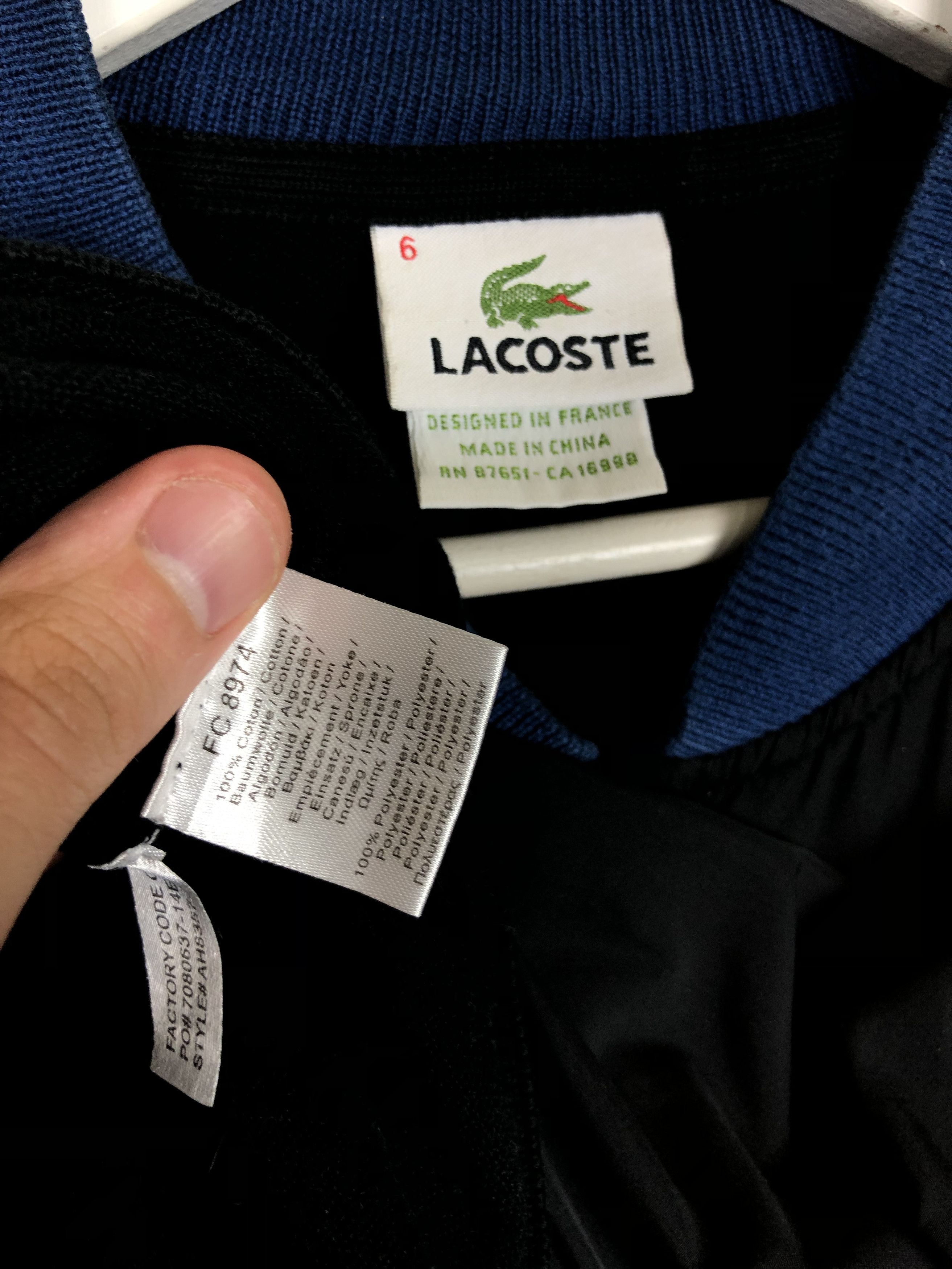 Lacoste Lacoste Vintage Track Zip Jacket Black size 6 (XL) Size US XL / EU 56 / 4 - 8 Thumbnail
