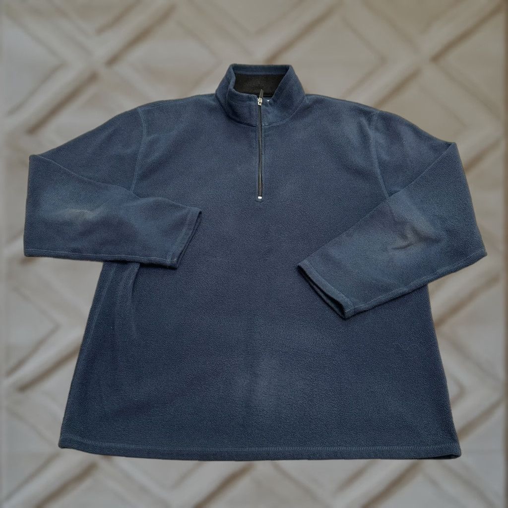 Old Navy Old Navy Fleece Jacket Large 1/2 Zip Mock Neck Navy Blue Hiking Outdoor Mens Size L / US 10 / IT 46 - 1 Thumbnail