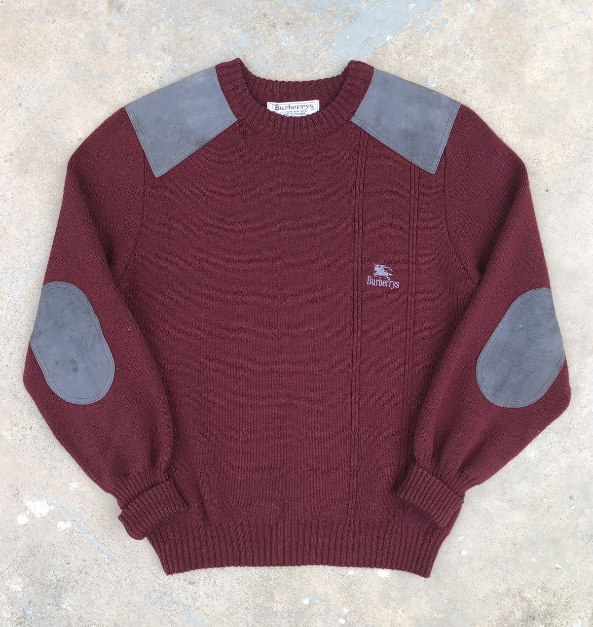 Burberry VTG Burberrys 100% Pure Wool With Burgundy Inserts Leather Size US M / EU 48-50 / 2 - 4 Thumbnail