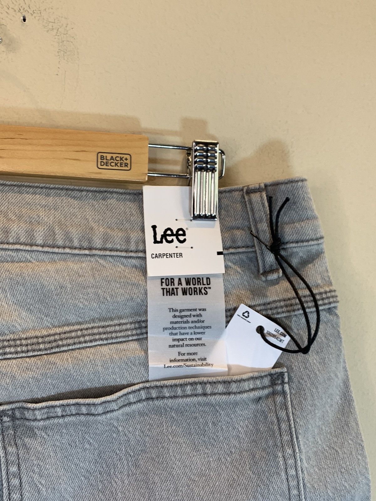 Designer × Lee *RARE* New Lee Double-Knee 2-Tone Carpenter Denim Jeans Size US 34 / EU 50 - 9 Thumbnail