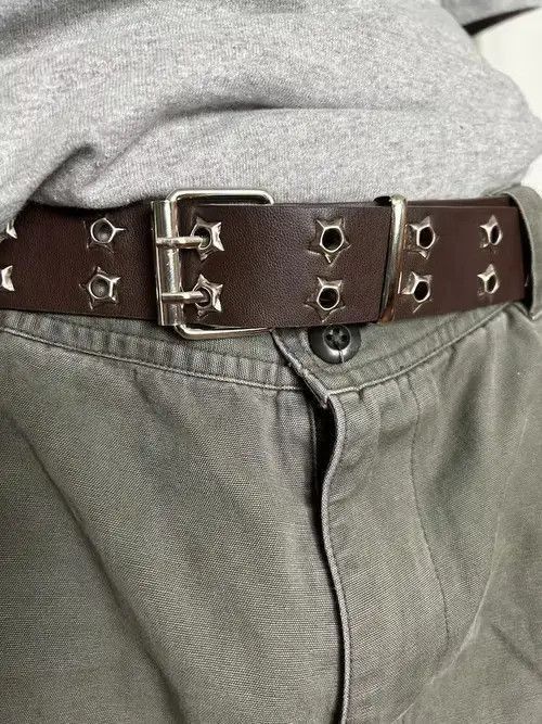 Japanese Brand Star Rivet Belt (coffee brown) Size ONE SIZE - 1 Thumbnail
