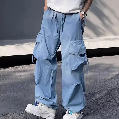 Blue Big Pocket Cargo Pants