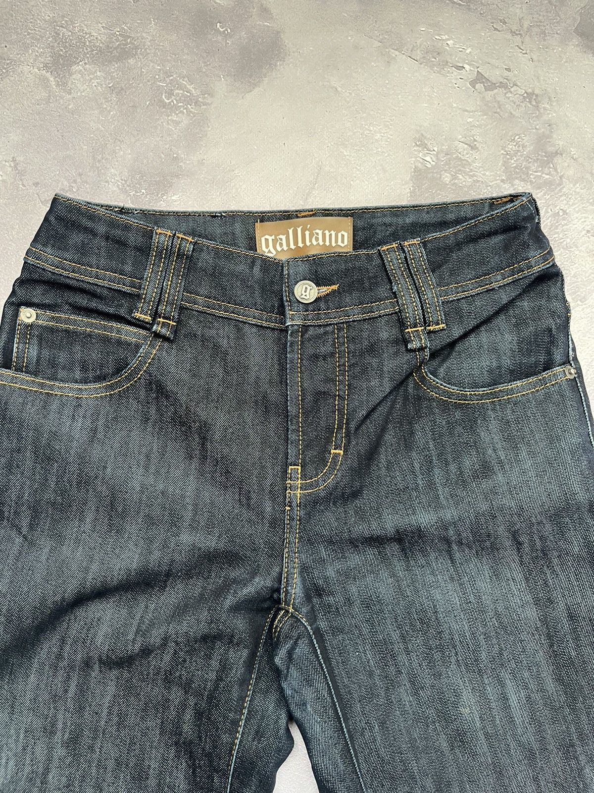 John Galliano Vintage Galliano Printed Blue Denim Jeans Pants Size 27" / US 4 / IT 40 - 5 Thumbnail