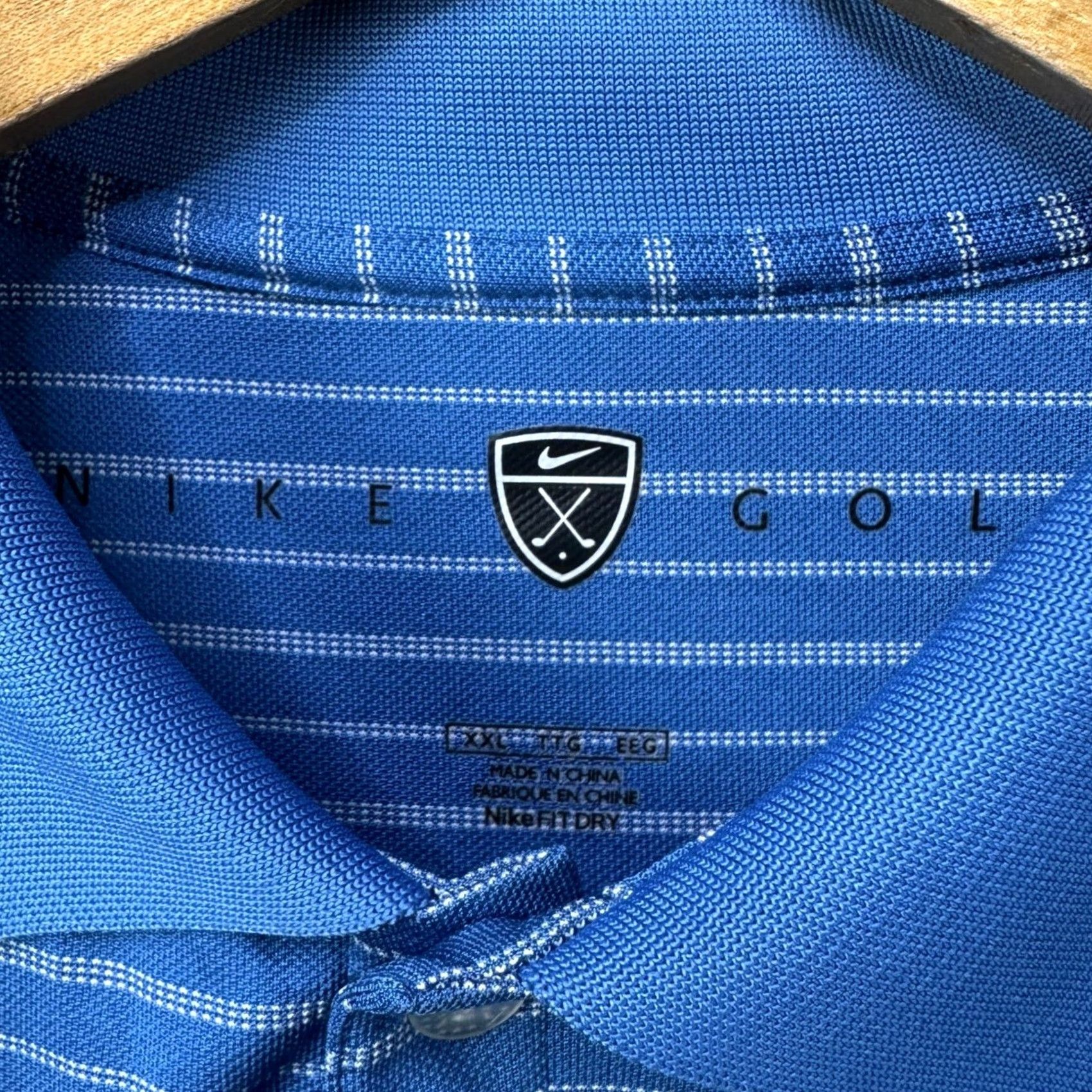 Nike Nike Fit Dry Mens 2XL Shirt Polo Blue Stripe Short Sleeve Golf Rugby Bre breathable Striped Dri-Fit Performance Polo Mens Size US XXL / EU 58 / 5 - 7 Thumbnail