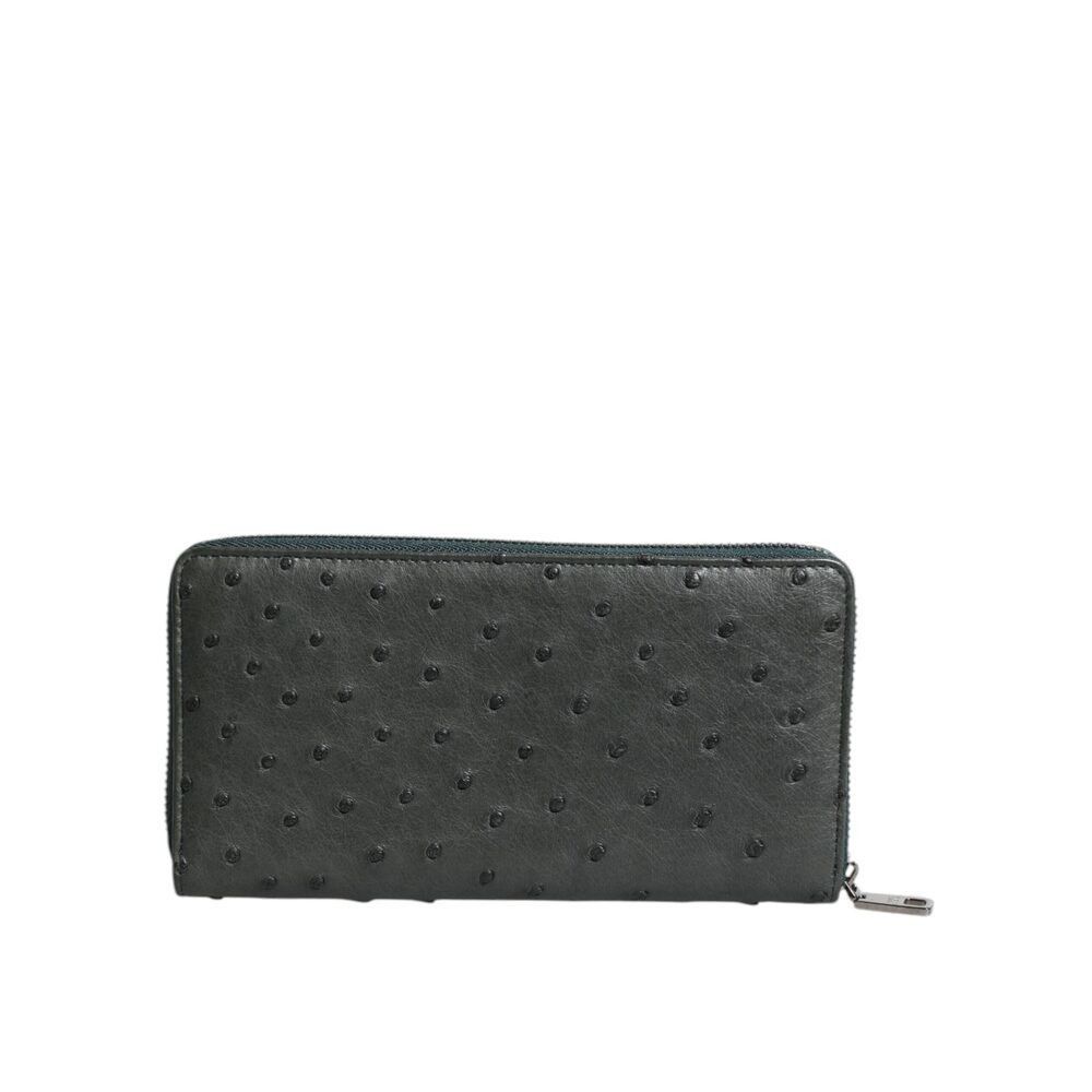 Dolce & Gabbana Dolce & Gabbana Green Ostrich Logo Plaque Zip Around Contine Size ONE SIZE - 5 Thumbnail