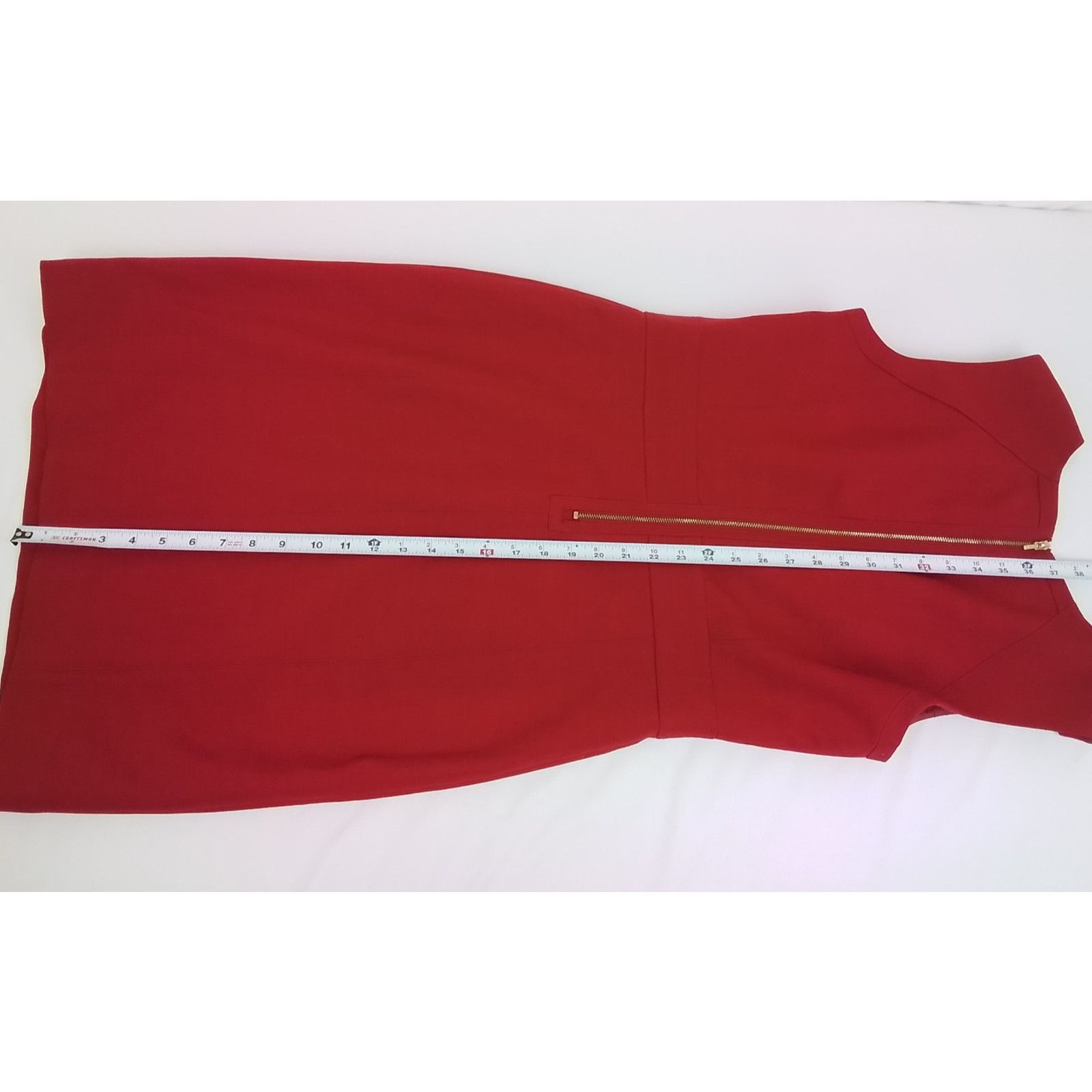 Tory Burch Tory Burch Sleeveless Pencil Dress Women's 8 Red Wool Blend Size M / US 6-8 / IT 42-44 - 12 Thumbnail
