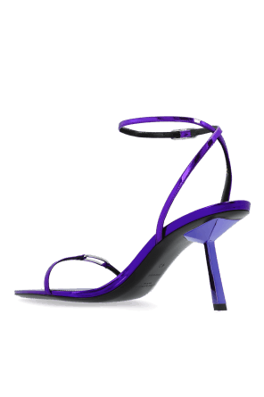 Saint Laurent Paris oc11z1225 775116 Kitty Sandals in Metallic Leather in Purple Size US 8 / IT 38 - 5 Thumbnail