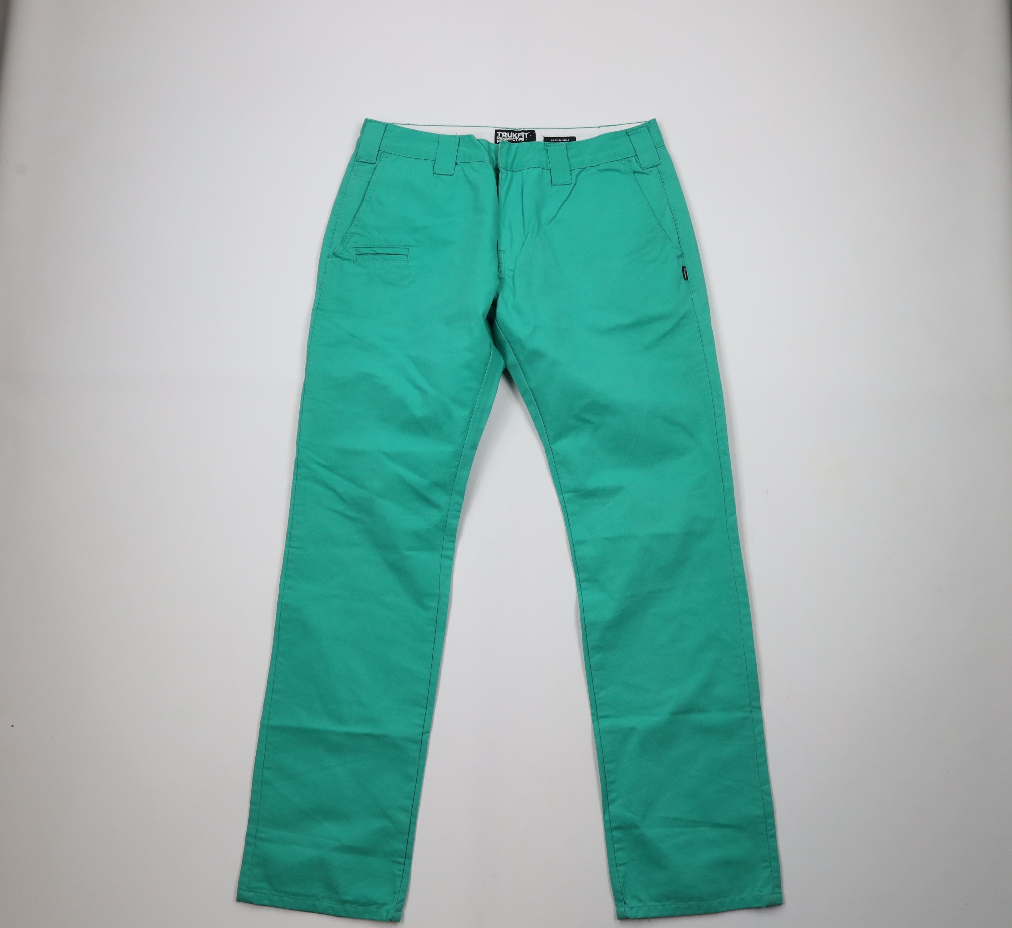 TRUKFIT × Vintage Deadstock Vintage Trukfit Skateboarding Leg Chino Pants Teal Size US 34 / EU 50 - 1 Thumbnail