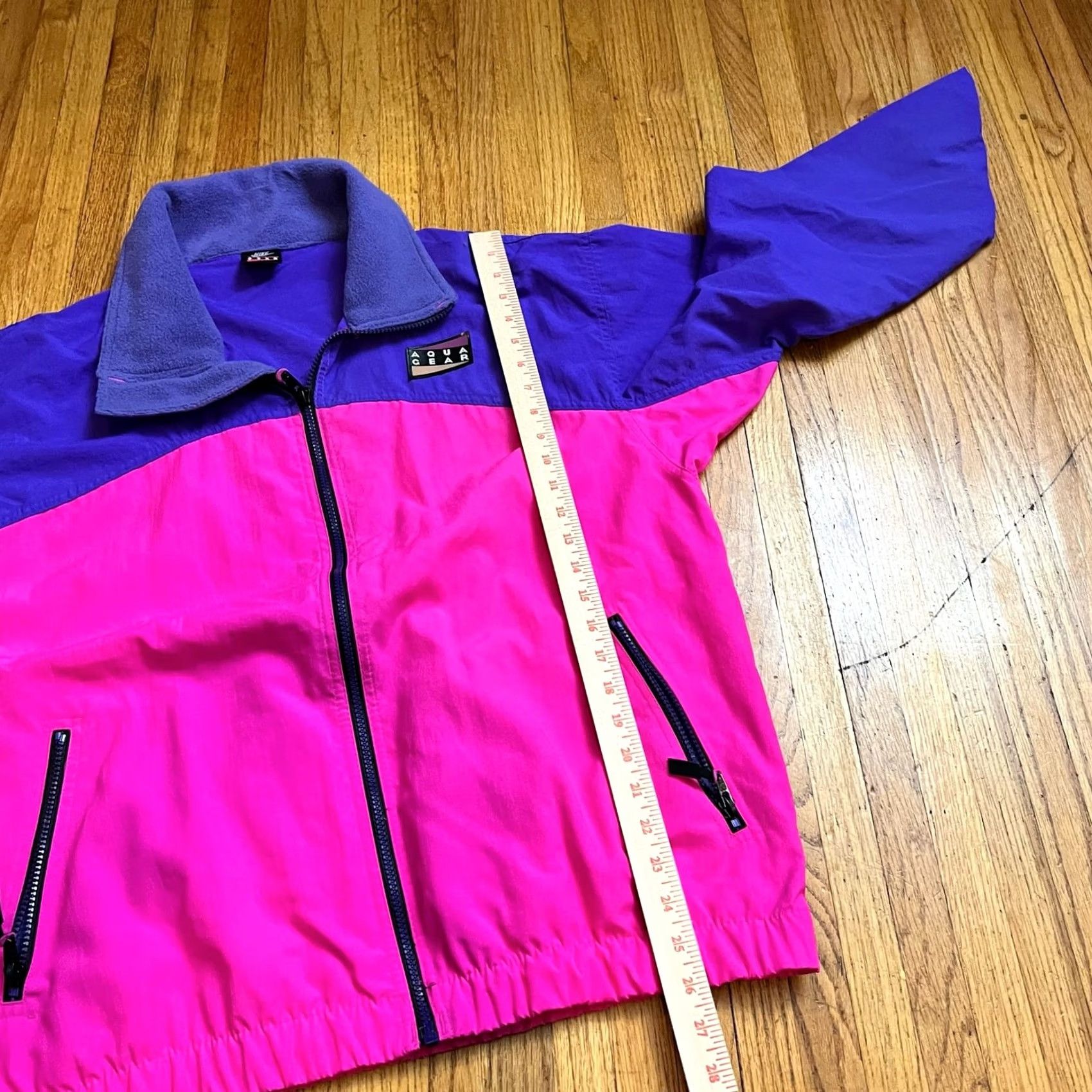 Nike VINTAGE Nike Aqua Gear Windbreaker Jacket Mens XL Pink Purple Nylon Zip Jacket Size US XL / EU 56 / 4 - 8 Thumbnail