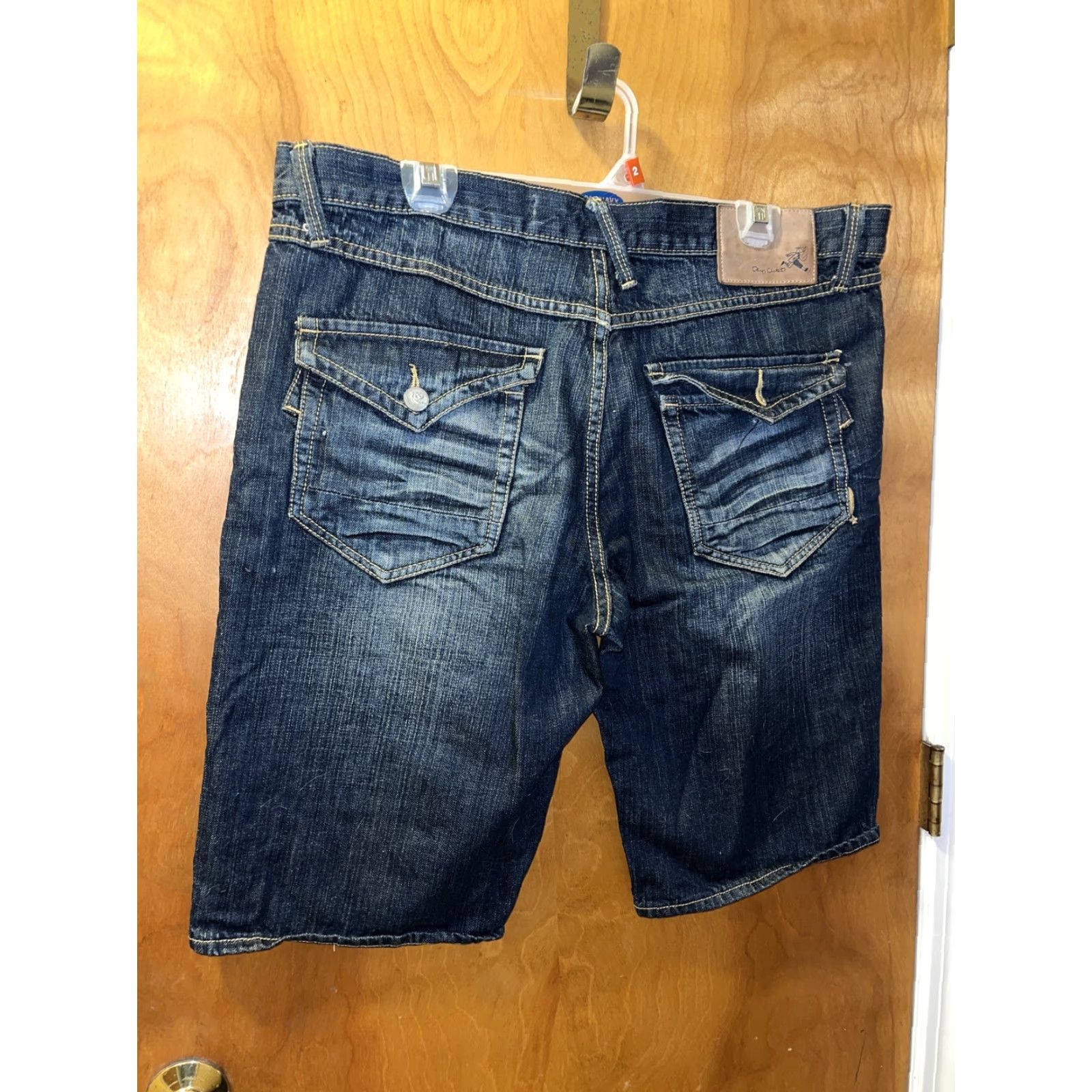 Vintage Play Cloths Shorts Mens 36 Dark Blue Denim Distressed Flat Front Urban Size US 36 / EU 52 - 3 Thumbnail