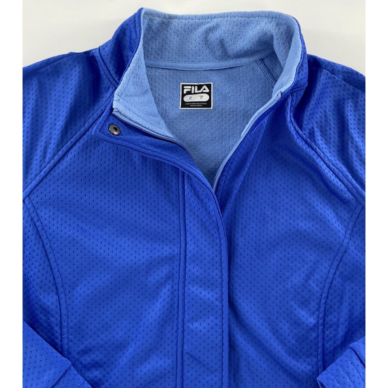 Fila FILA Jacket Women’s 2XL Blue NEW Training Tech Bonded Water Repellant Zip Long Sleeve Casual Outdoor Fashion Size XXL / US 16-18 / IT 52-54 - 4 Thumbnail