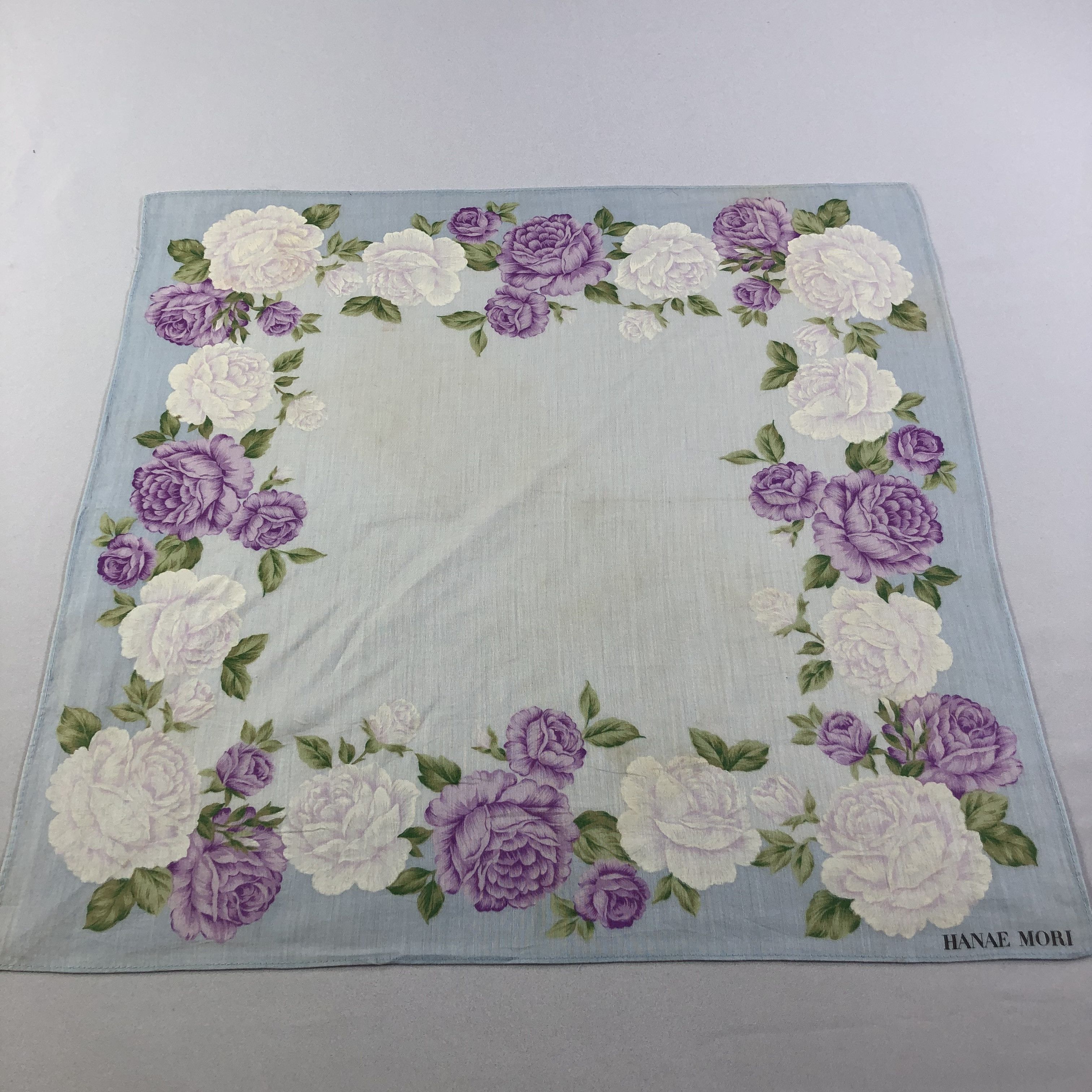 Hanae Mori × Vintage Hanae Mori Floral Handkerchief Neckerchief Bandana H1769 Size ONE SIZE - 2 Thumbnail
