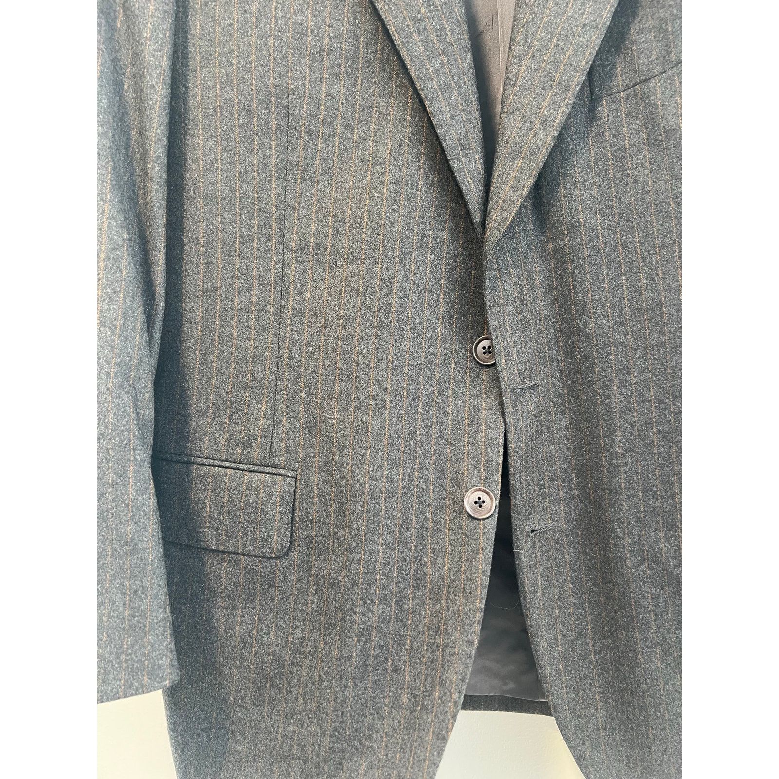 Loro Piana Loro Piana Wool Cashmere 2 Piece Suit Gray Bronze Pinstripe Size 44R - 15 Thumbnail
