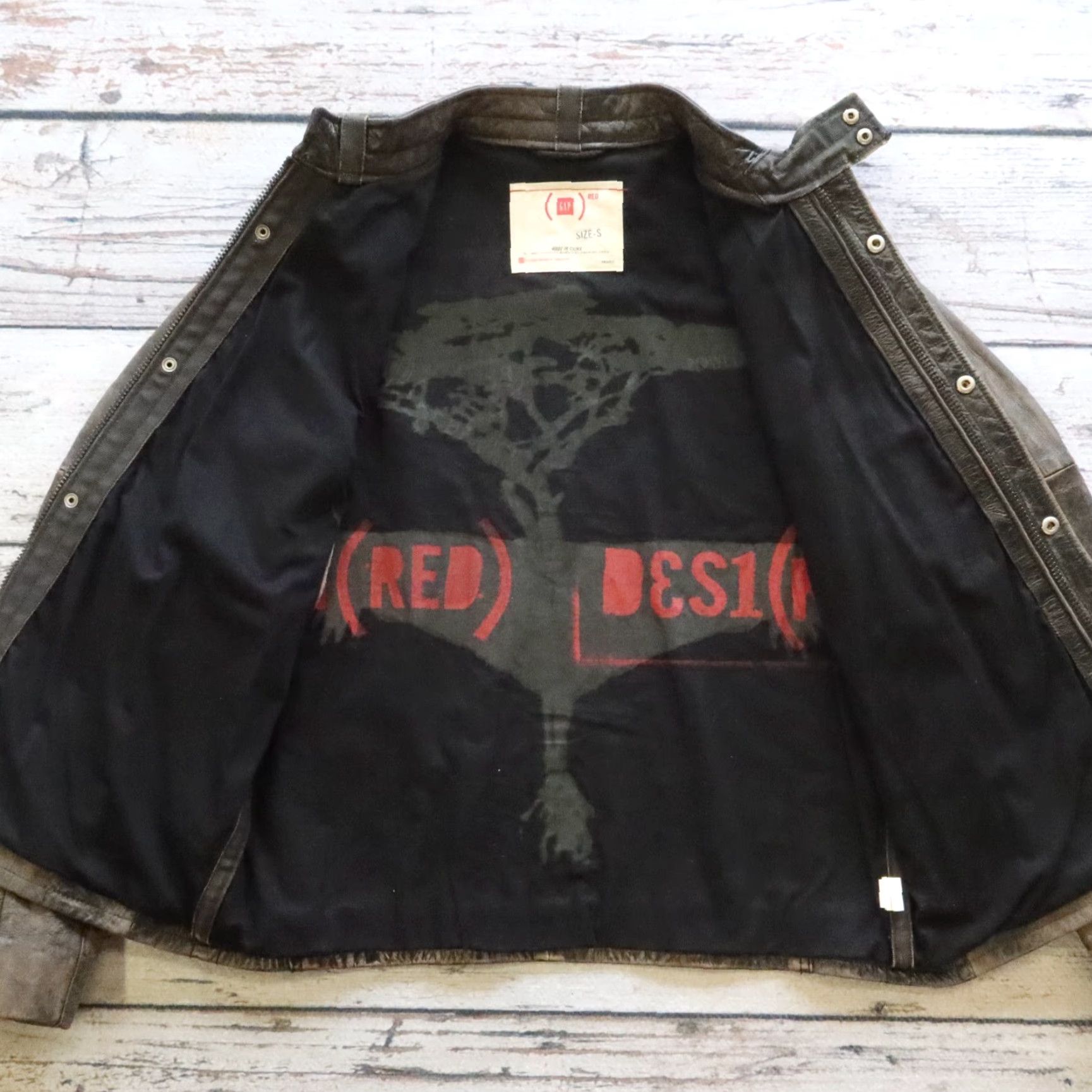 Gap VINTAGE Gap Leather Cafe Racer Motorcycle Jacket Men S Black Distressed Size US S / EU 44-46 / 1 - 4 Thumbnail