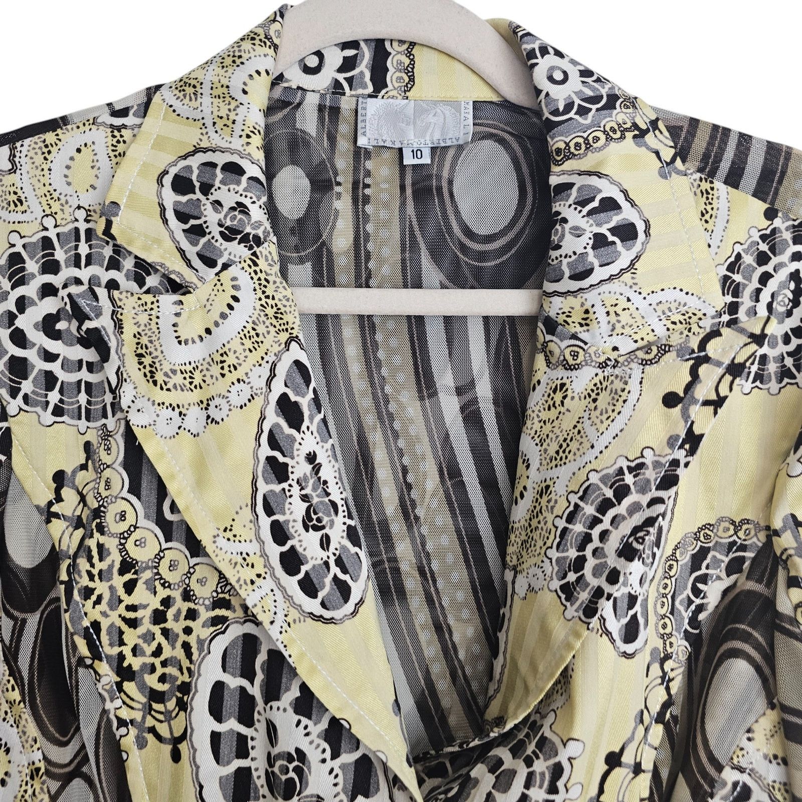 Alberto Vintage Alberto Makali Womens Crop Blazer Sz 10 Artsy Retro Size L / US 10 / IT 46 - 2 Thumbnail