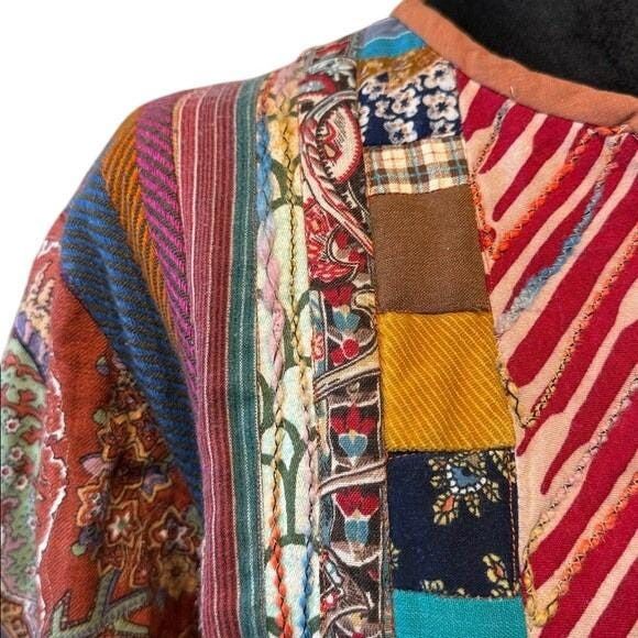 Other Handmade Patchwork Kimono Jacket Women Bright Multicolor OS Size ONE SIZE - 4 Thumbnail
