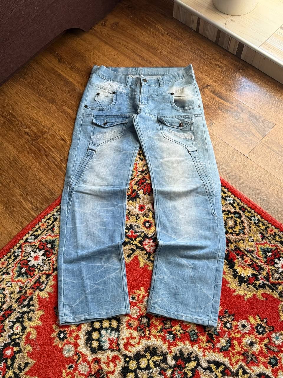 Japanese Brand Vintage 00's Flared Bootcut Baggy Balenci Style Jeans Size US 32 / EU 48 - 2 Thumbnail