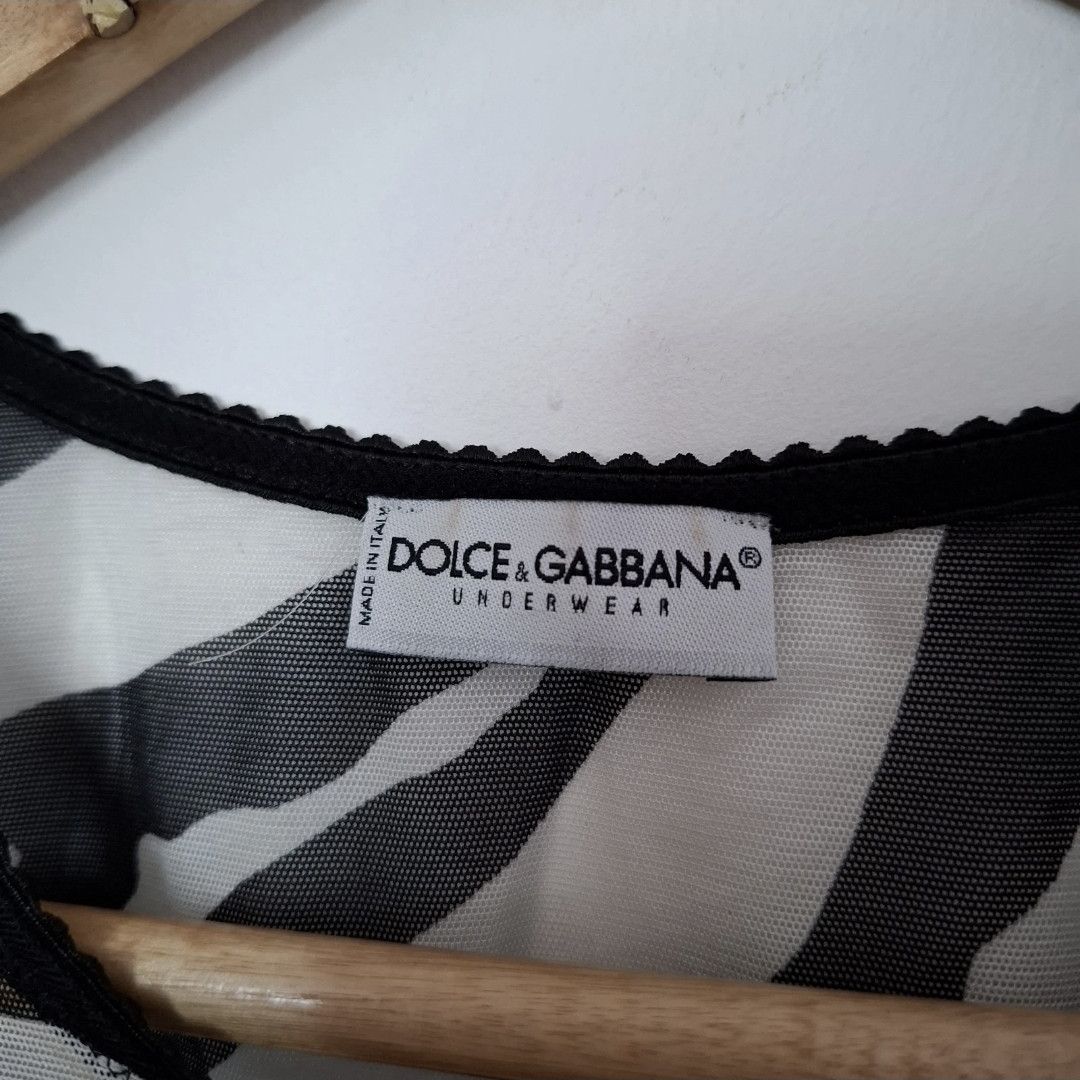 Dolce & Gabbana DOLCE & GABBANA Zebra Print Sheer Mesh Short Sleeved Top Size S / US 4 / IT 40 - 5 Thumbnail