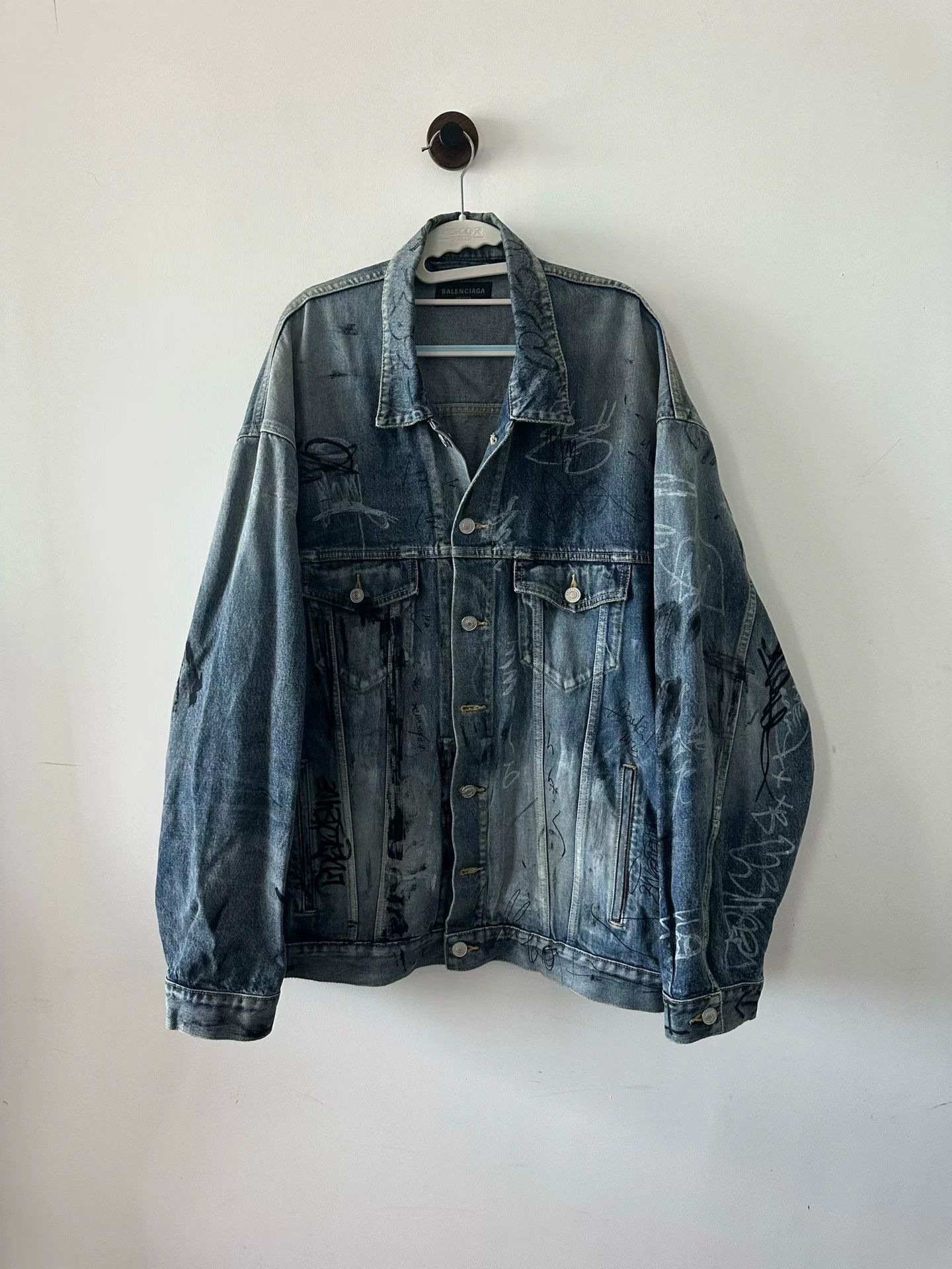 Balenciaga Balenciaga Doodle Denim Jacket Size 2 New Size US M / EU 48-50 / 2 - 1 Thumbnail