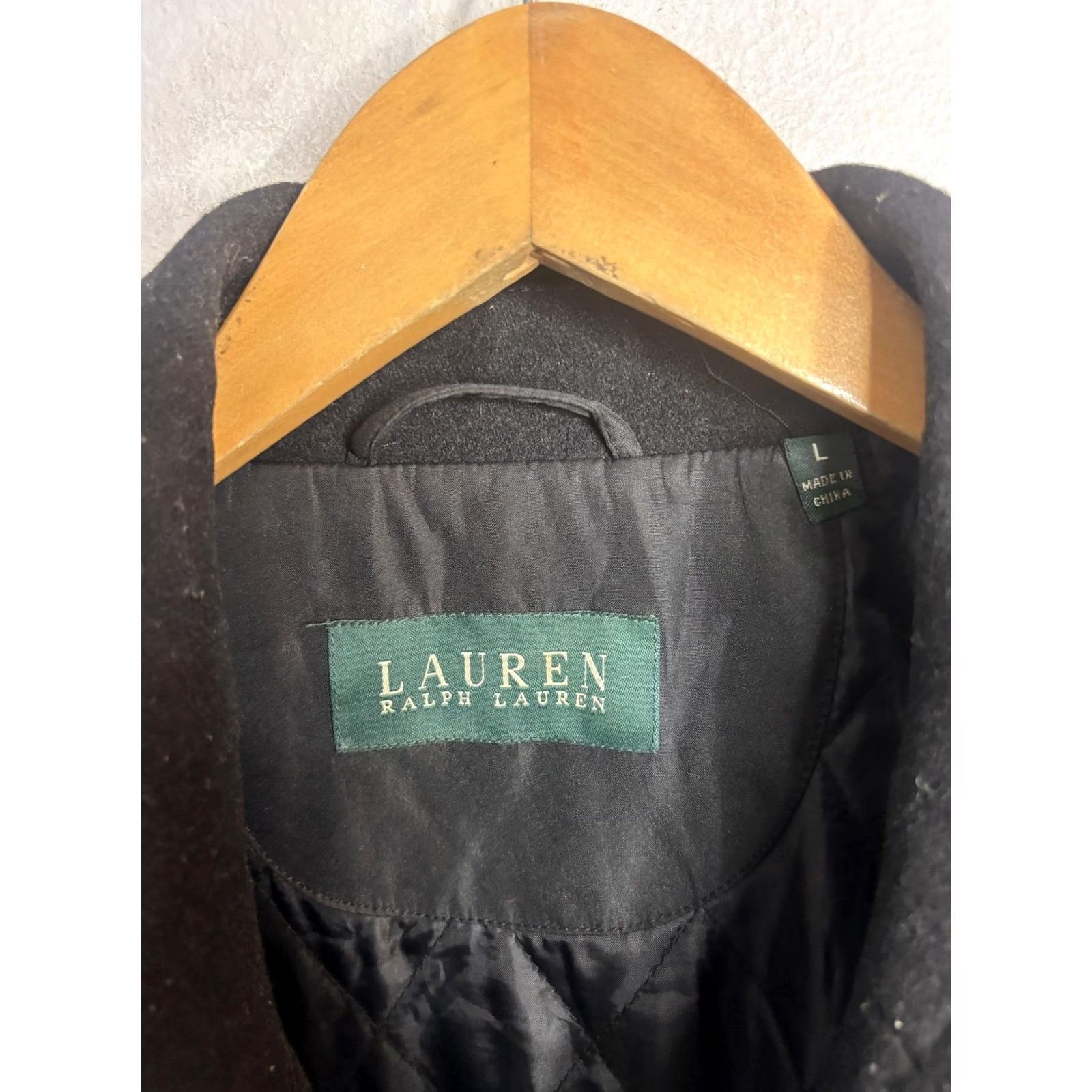 Ralph Lauren VINTAGE Lauren Ralph Lauren Coat Womens Large Black Wool Blend Pea Coat Jacket Overcoat Size L / US 10 / IT 46 - 3 Thumbnail