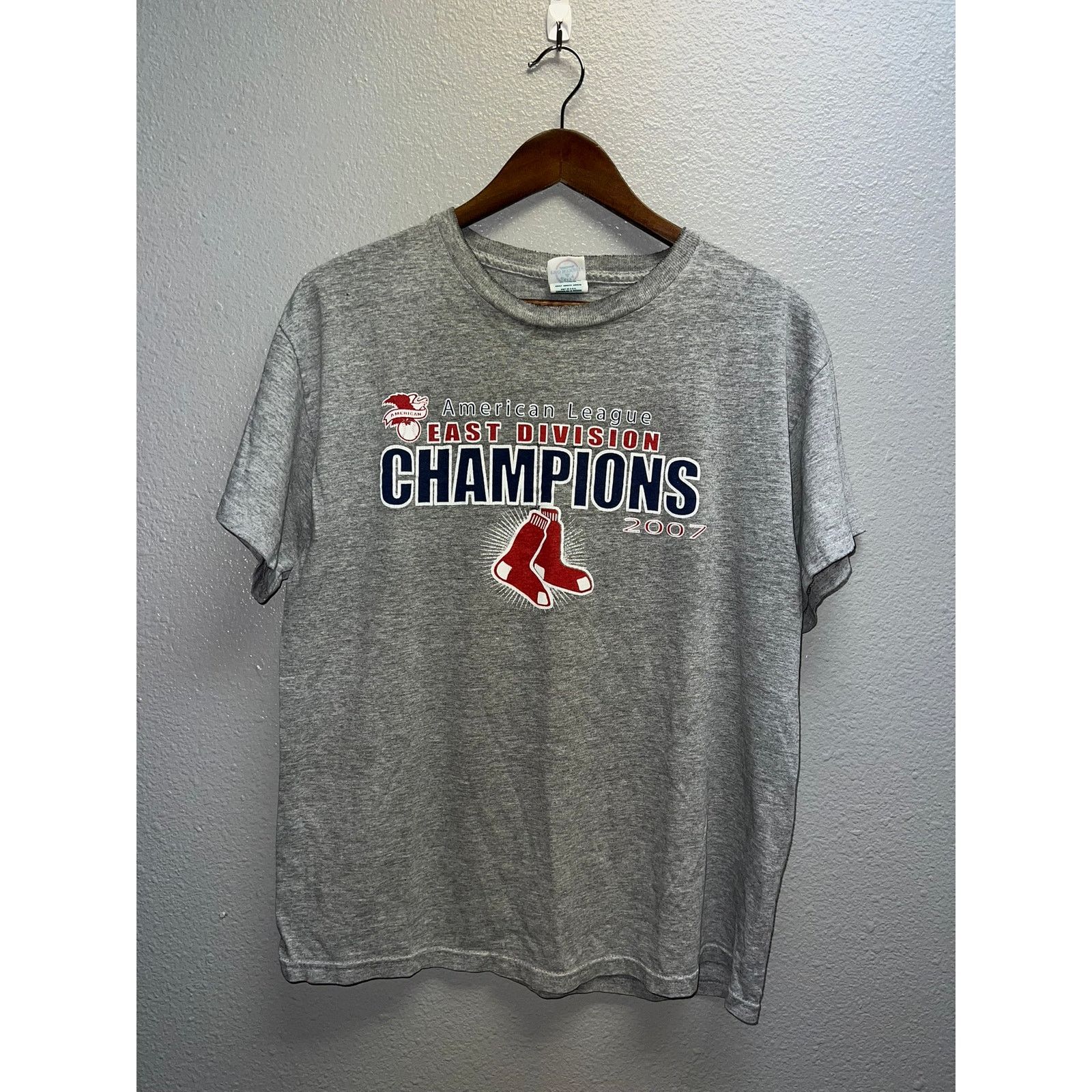 Delta Vintage Red Sox Shirt Champs 2007 Gray Baseball Tee Worn M Size US M / EU 48-50 / 2 - 1 Thumbnail