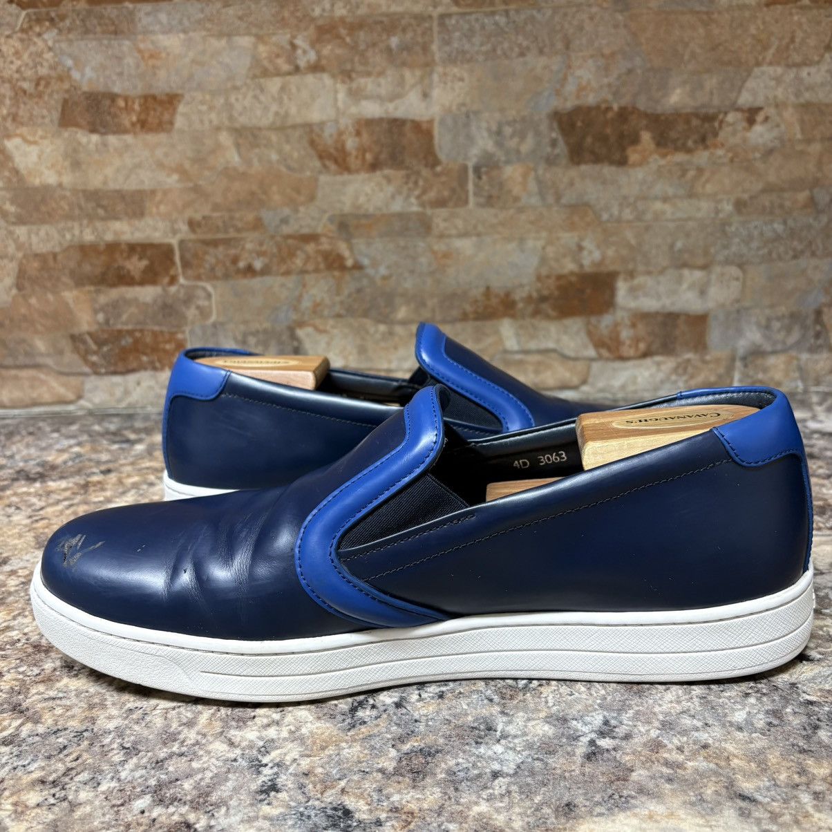 Prada Prada Blue Leather Slip On Sneakers Size 8.5 US Size 9.5 Size US 8.5 / EU 41-42 - 7 Thumbnail