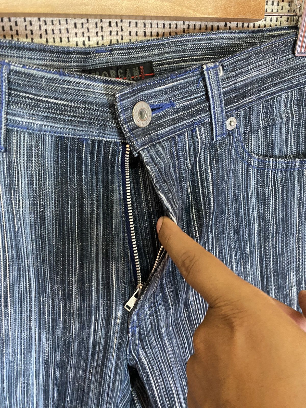 If Six Was Nine × Japanese Brand × Morgan Homme ‼️MORGAN HOMME STRIPED FLARED PANTS NICE DESIGN SIZE 30‼️ Size US 30 / EU 46 - 6 Thumbnail