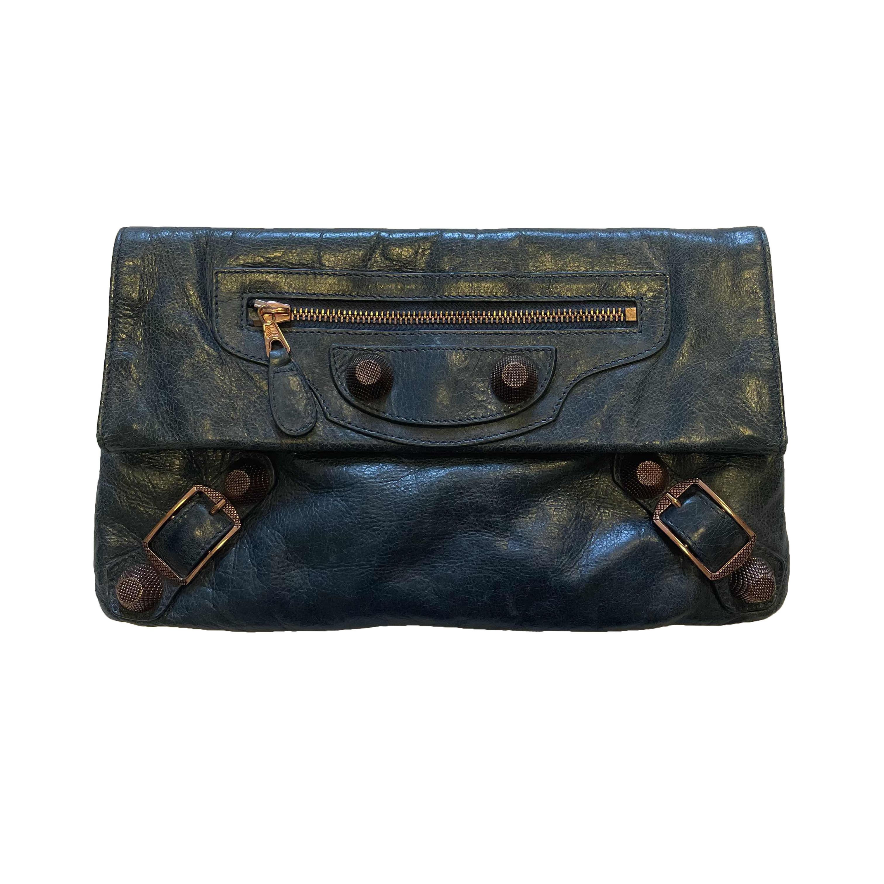 Balenciaga Motocross Envelope Clutch Bag in Blue, Women's