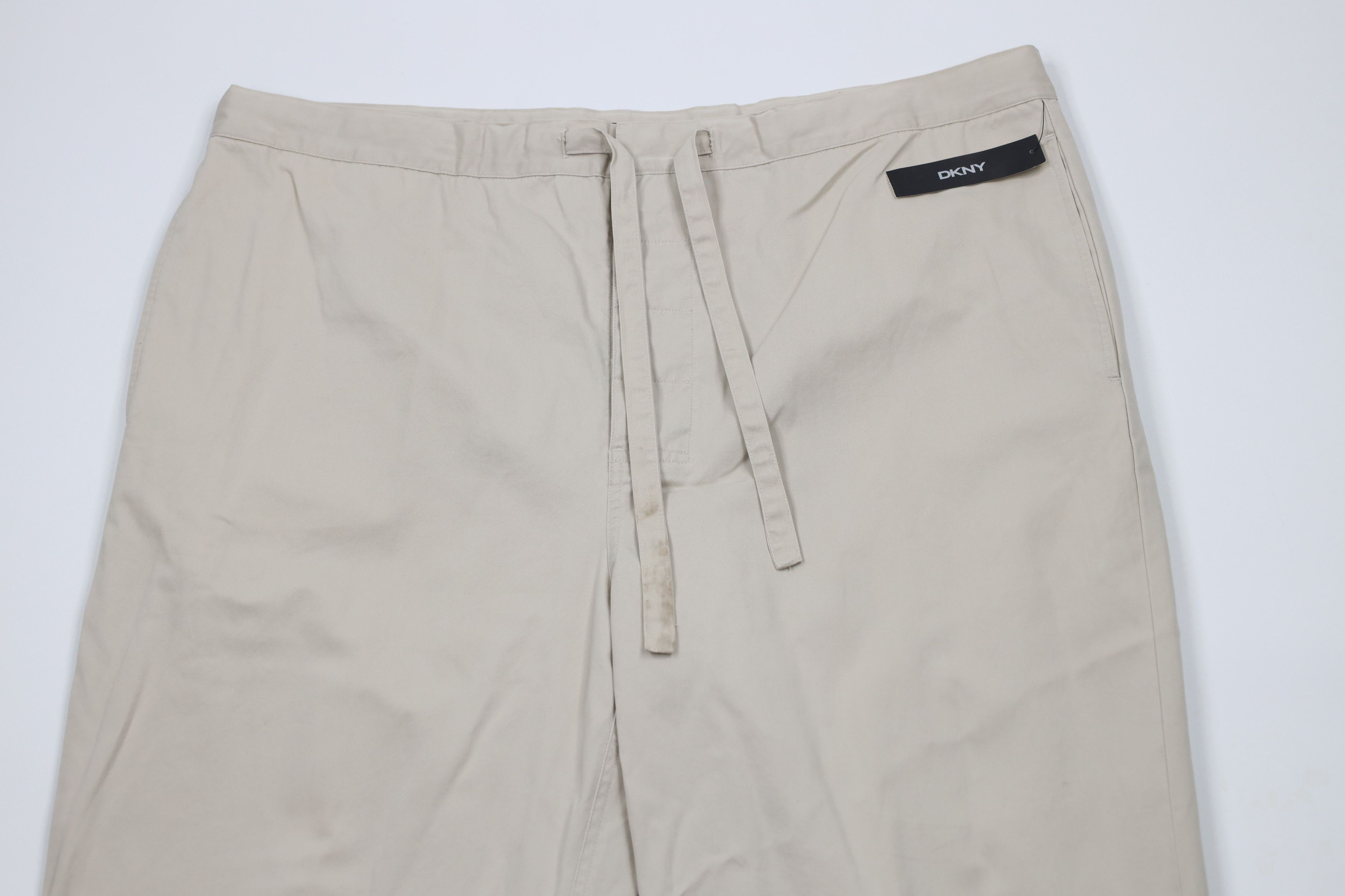 DKNY × Vintage Deadstock Vintage 90s Y2K DKNY Button Wide Leg Pants Beige Size US 38 / EU 54 - 2 Thumbnail