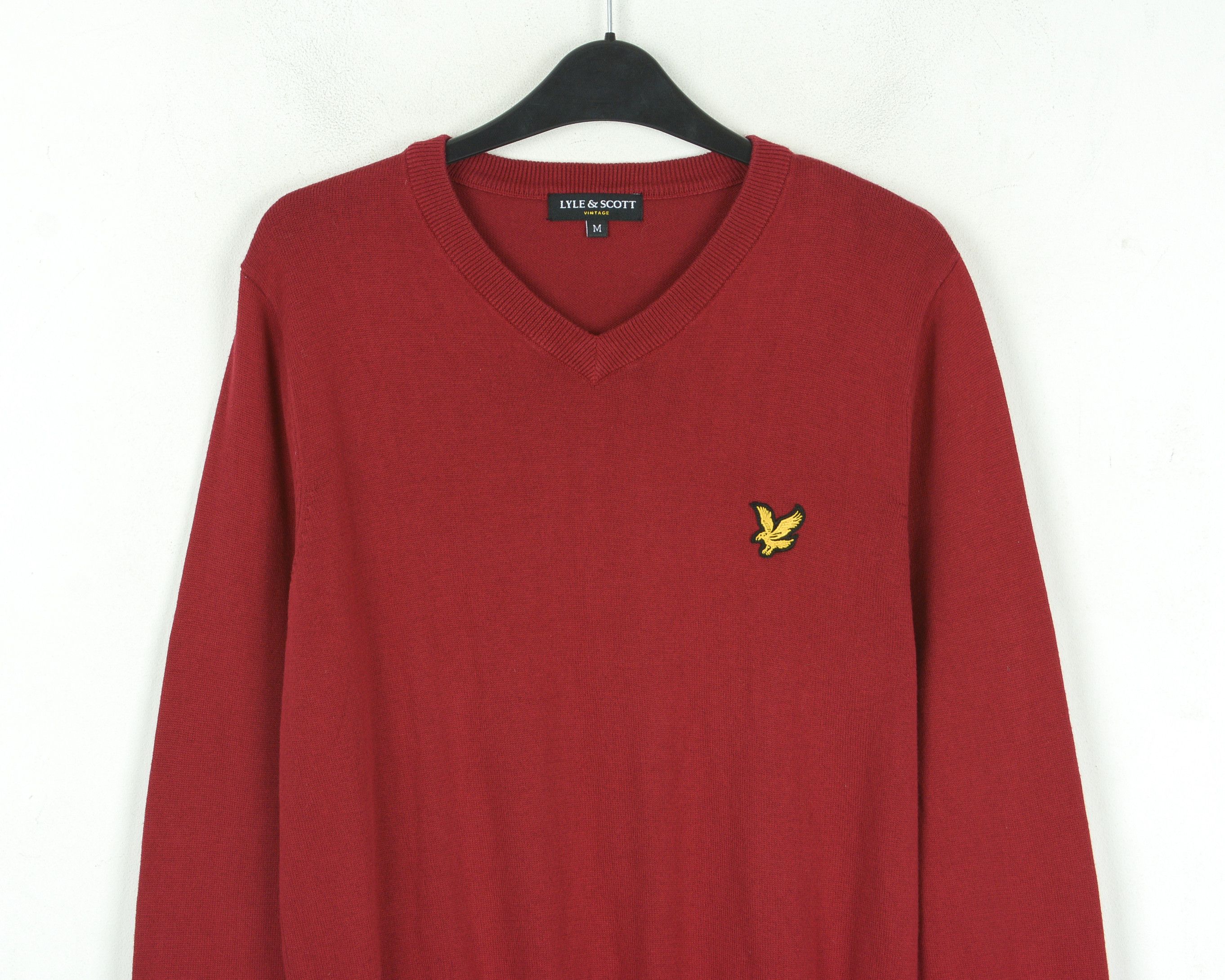 Lyle & Scott Sweatshirt M Sweater Jumper Pullover V-Neck Casual Red Top Size US M / EU 48-50 / 2 - 2 Thumbnail