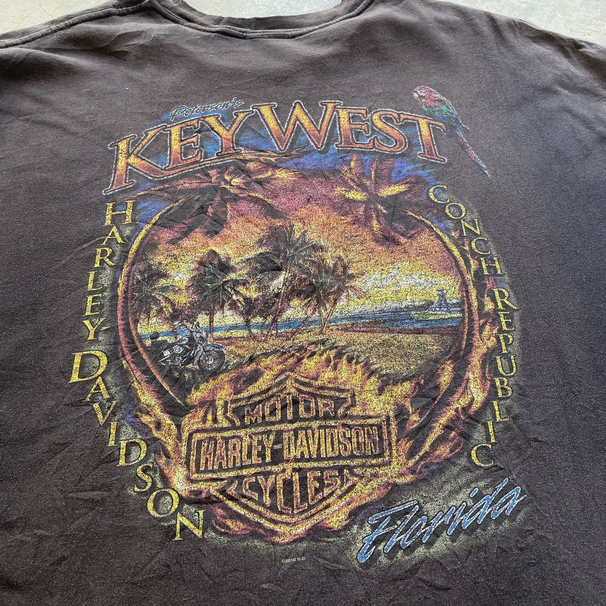 Harley Davidson Vintage 2010 Harley Davidson Key West Peterson Florida Tee Size US XL / EU 56 / 4 - 14 Thumbnail