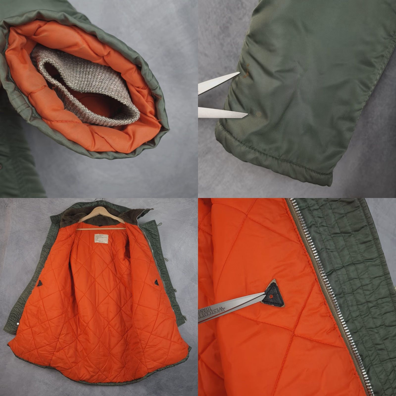 Vintage VINTAGE N-3B Parka Jacket Mens Small Green Orange Heavy Nylon Quilted Lined 70s Size US S / EU 44-46 / 1 - 9 Thumbnail