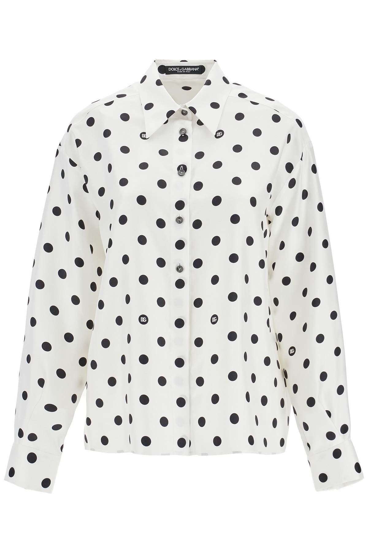 Dolce & Gabbana DOLCE & GABBANA Silk Polka Dot Print Blouse Size S / US 4 / IT 40 - 1 Thumbnail