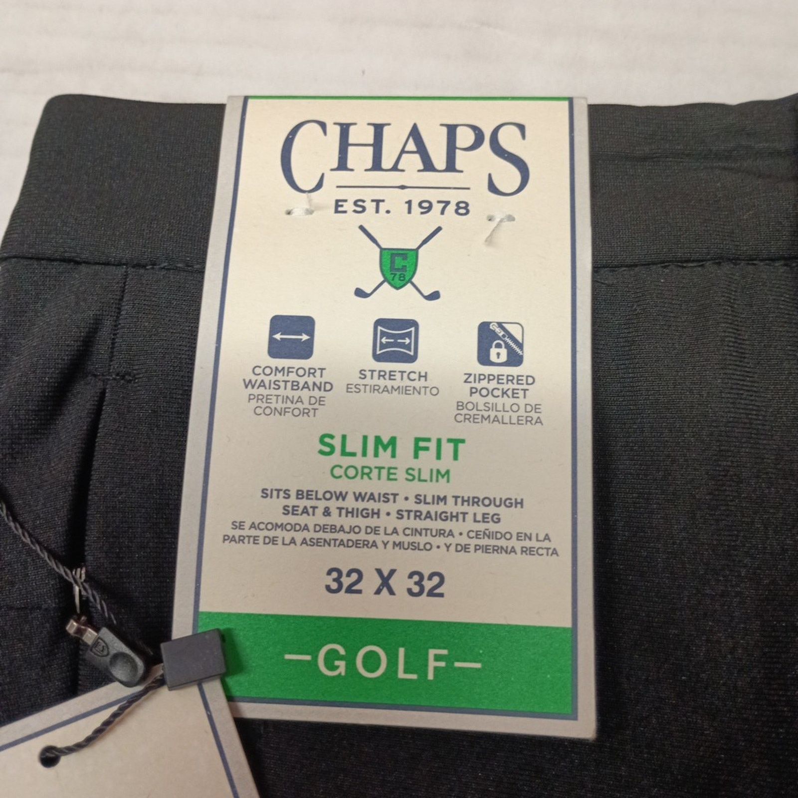 Chaps Chaps Golf Slim Fit Pants Mens 32x32 Black Stretch Waistband Size US 32 / EU 48 - 2 Thumbnail