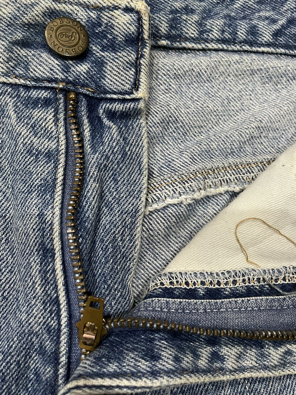 Japanese Brand Vintage Bobson Pro Baggy Mudwash Faded Denim Jeans Size US 32 / EU 48 - 6 Thumbnail