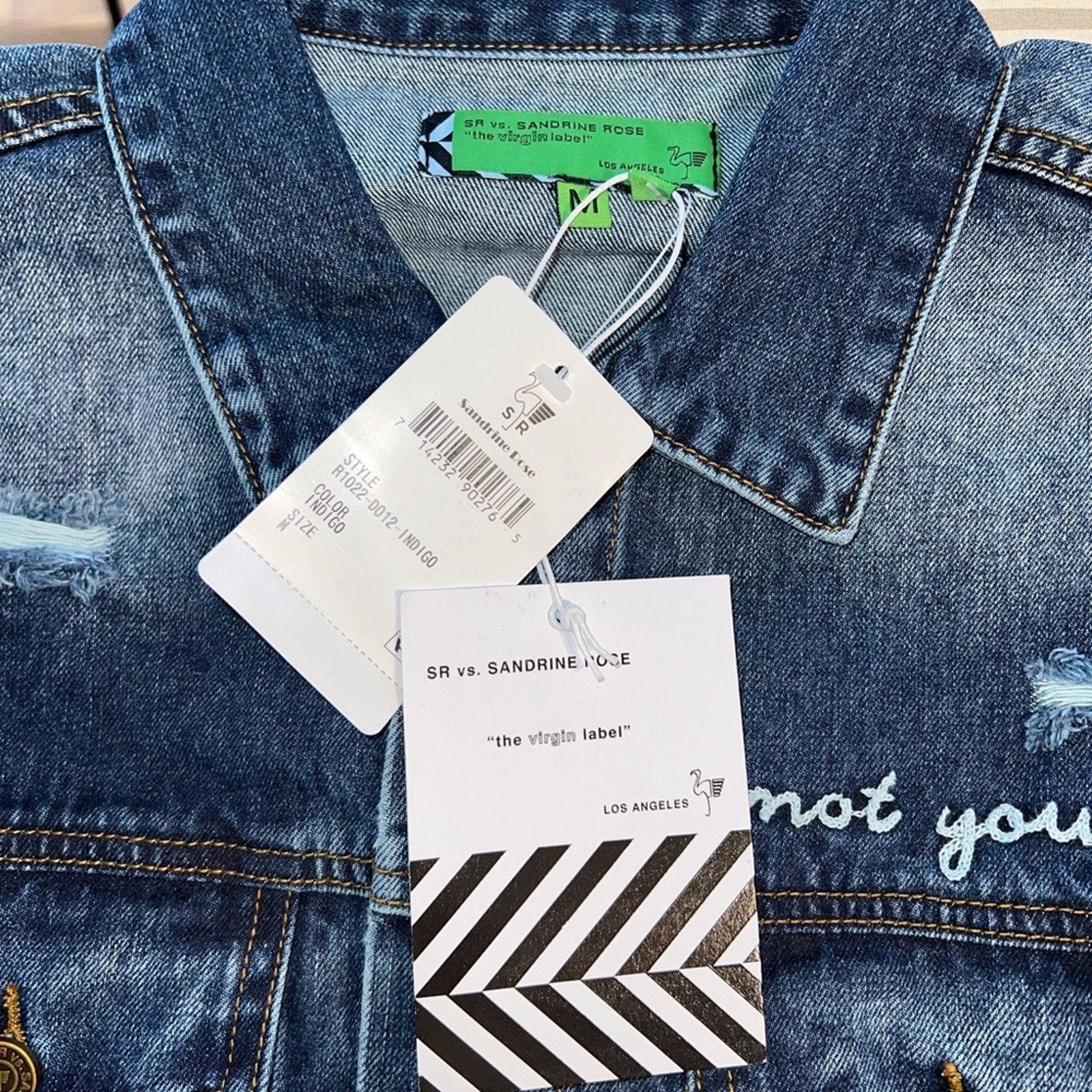 Free People Funky New Free People x Sandrine Rose L’artiste Denim Jacket Size M / US 6-8 / IT 42-44 - 5 Thumbnail