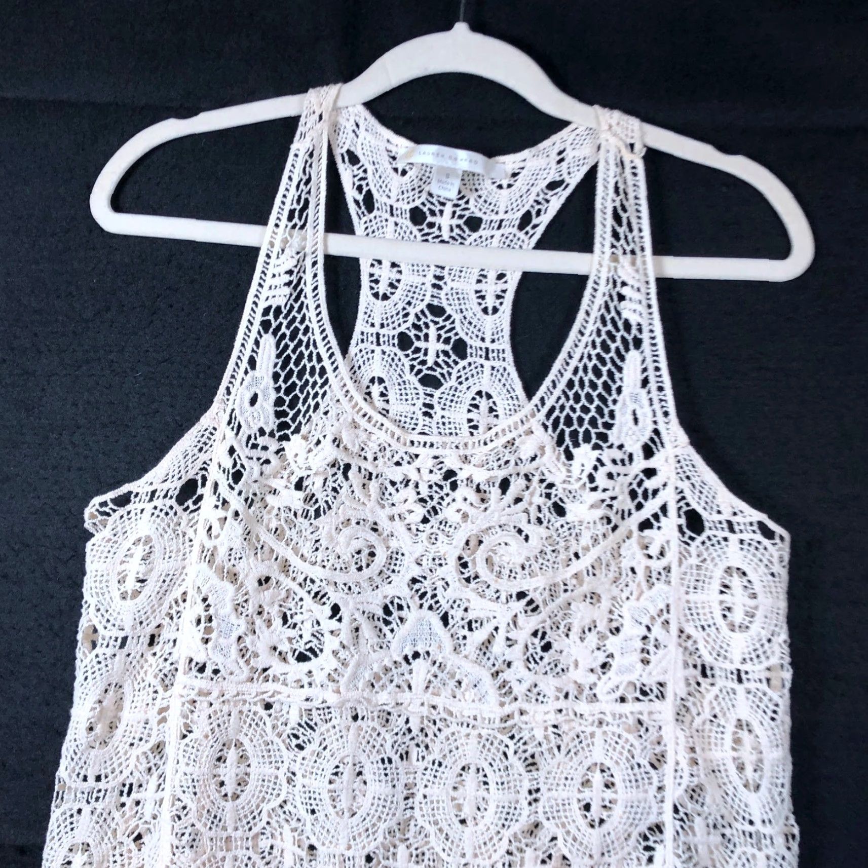 Vintage VINTAGE LC Lauren Conrad Womens Tank Cream Crochet Pull Over Sleeveless Top 100% Cotton S Size S / US 4 / IT 40 - 2 Thumbnail