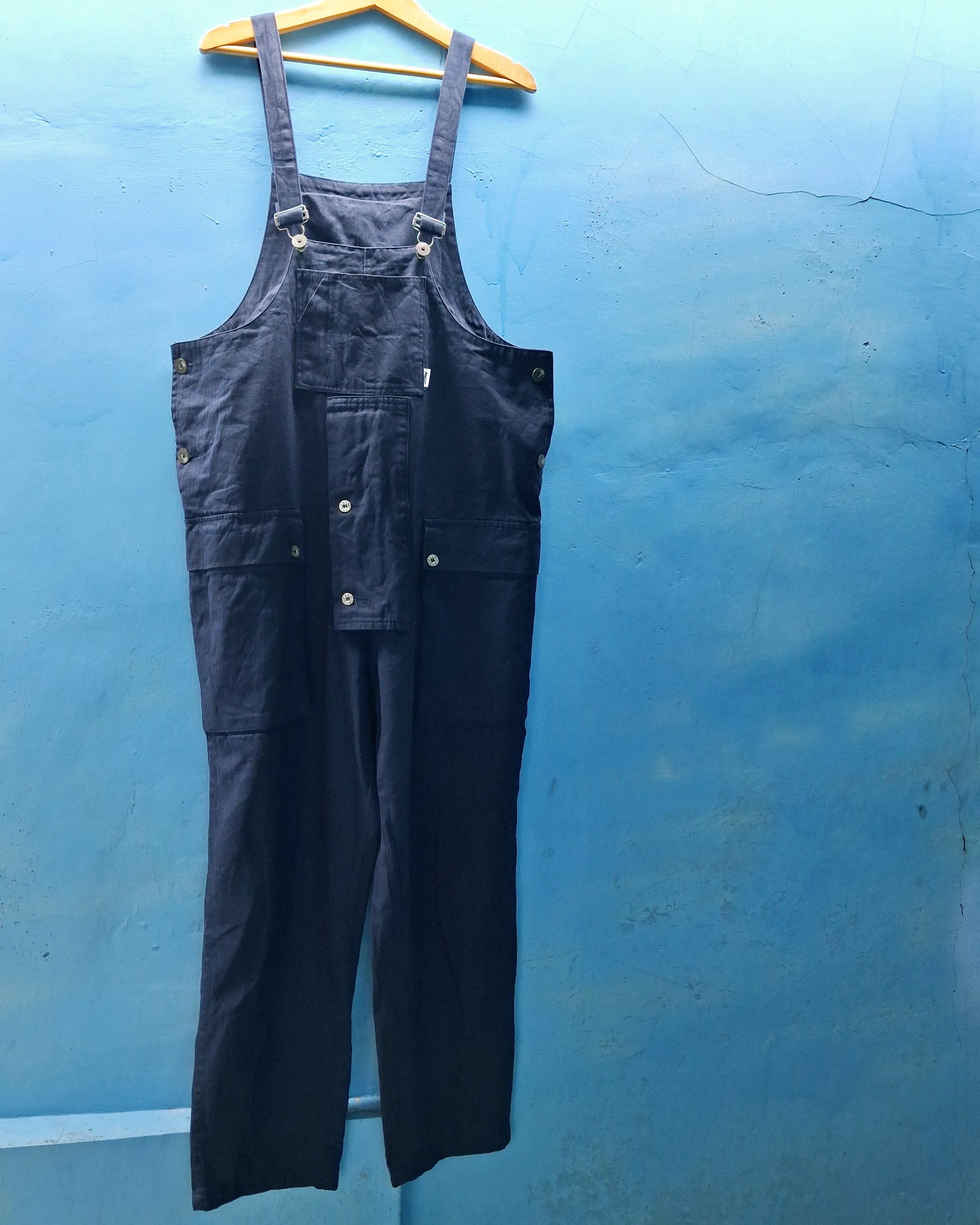 Japanese Brand PMGO HERRINGBONE TWILL HBT NAVY OVERALL Size US 43 - 14 Thumbnail