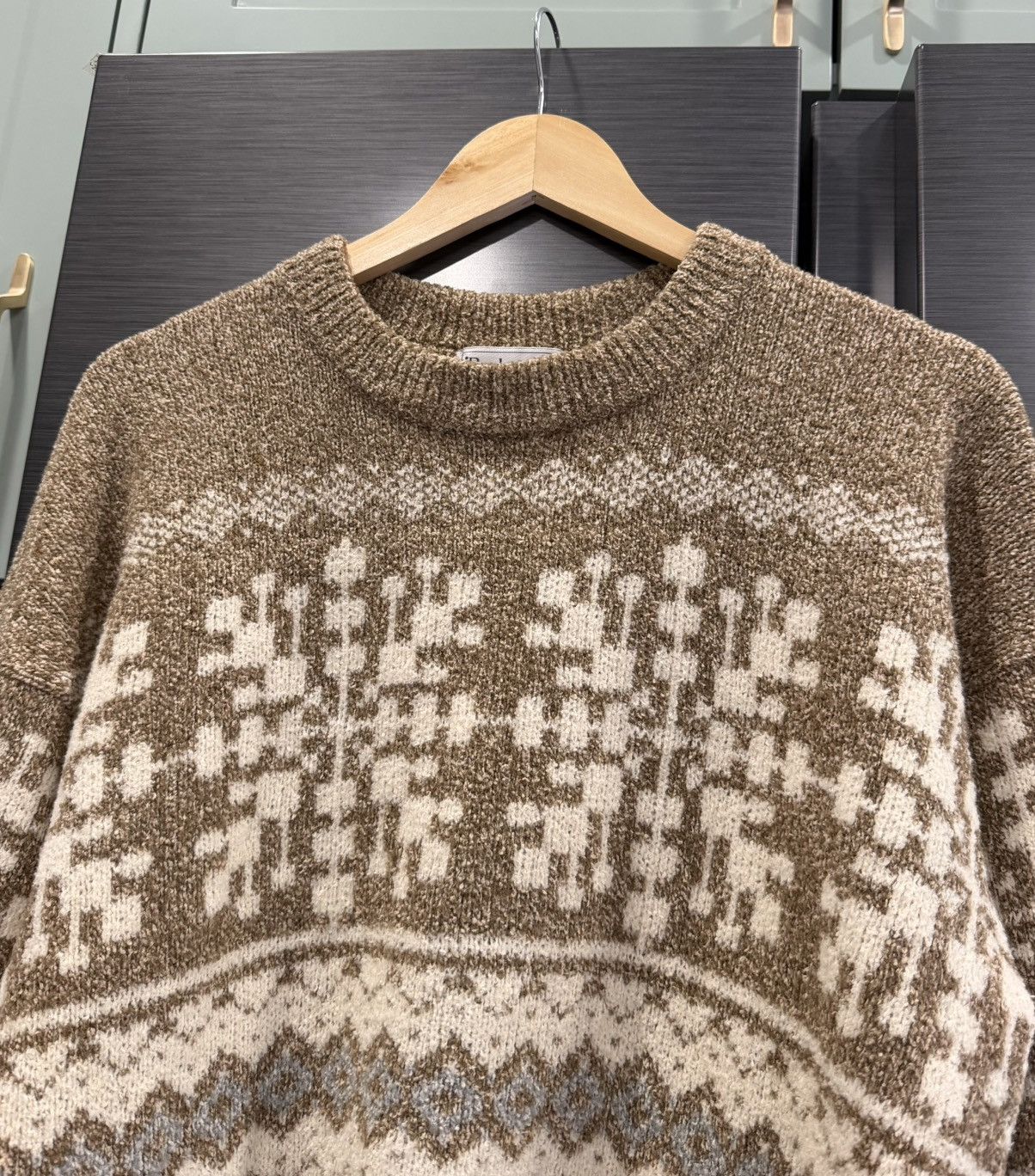 Burberry Burberrys Vintage Knit Sweater Fair Isle Wool Beige Classic Size US L / EU 52-54 / 3 - 4 Thumbnail