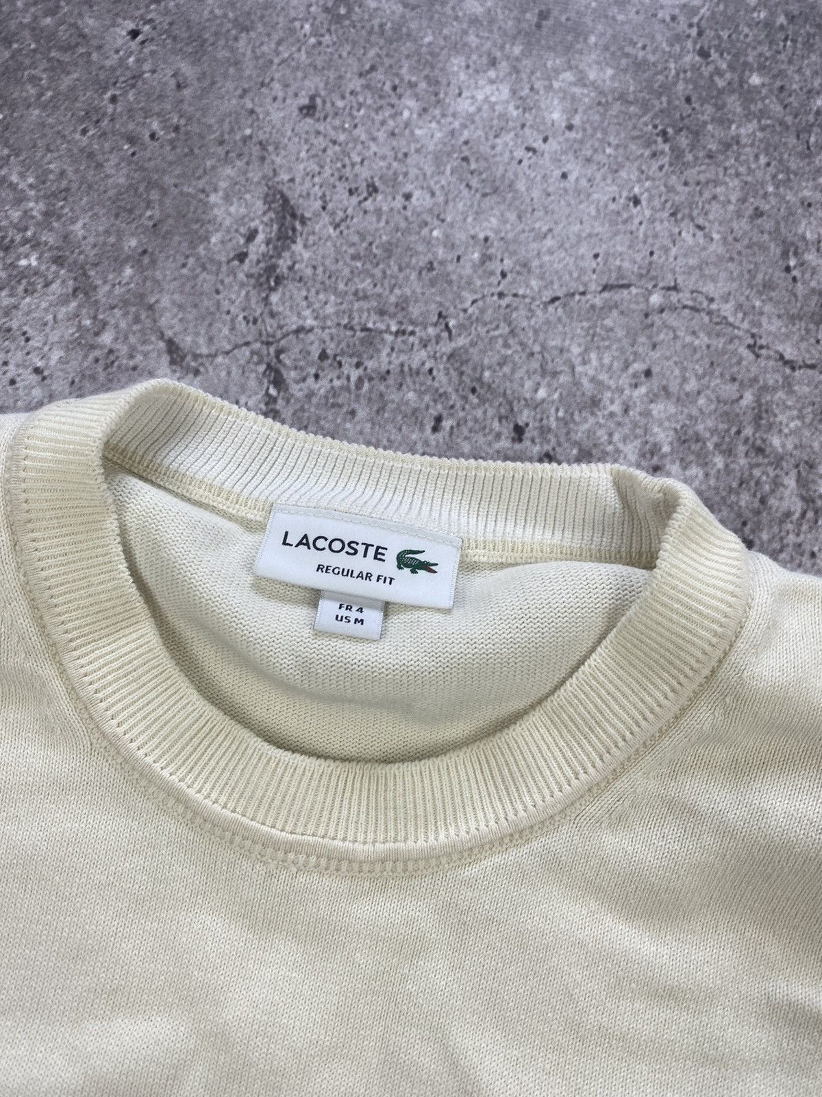 Lacoste × Vintage Lacoste Vintage Sweater Box Fit Size M Milky Wool Knit Size US M / EU 48-50 / 2 - 4 Thumbnail
