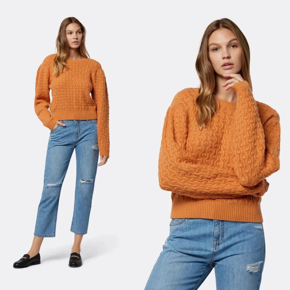 Joie NWT New $298 Joie Roland Crew Neck Orange Wool Cashmere Swe Size M / US 6-8 / IT 42-44 - 1 Thumbnail
