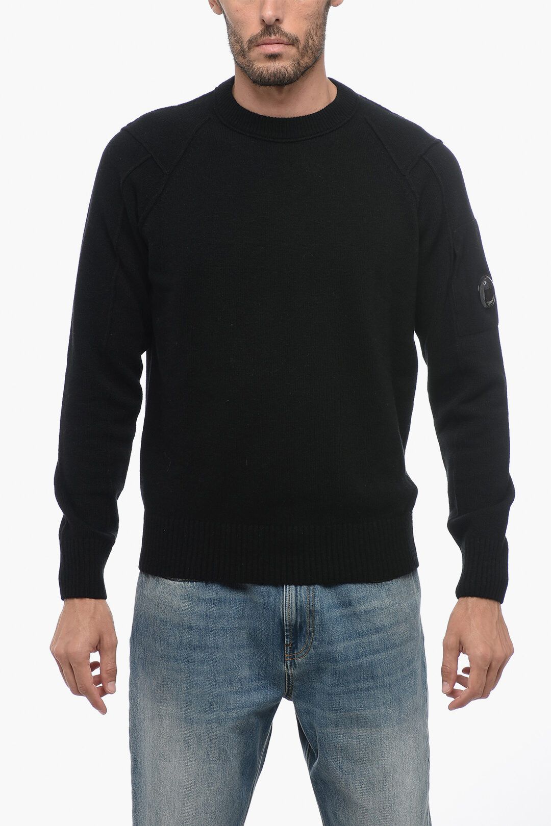 og1mm1024 Wool Sea Island Sweater in Black